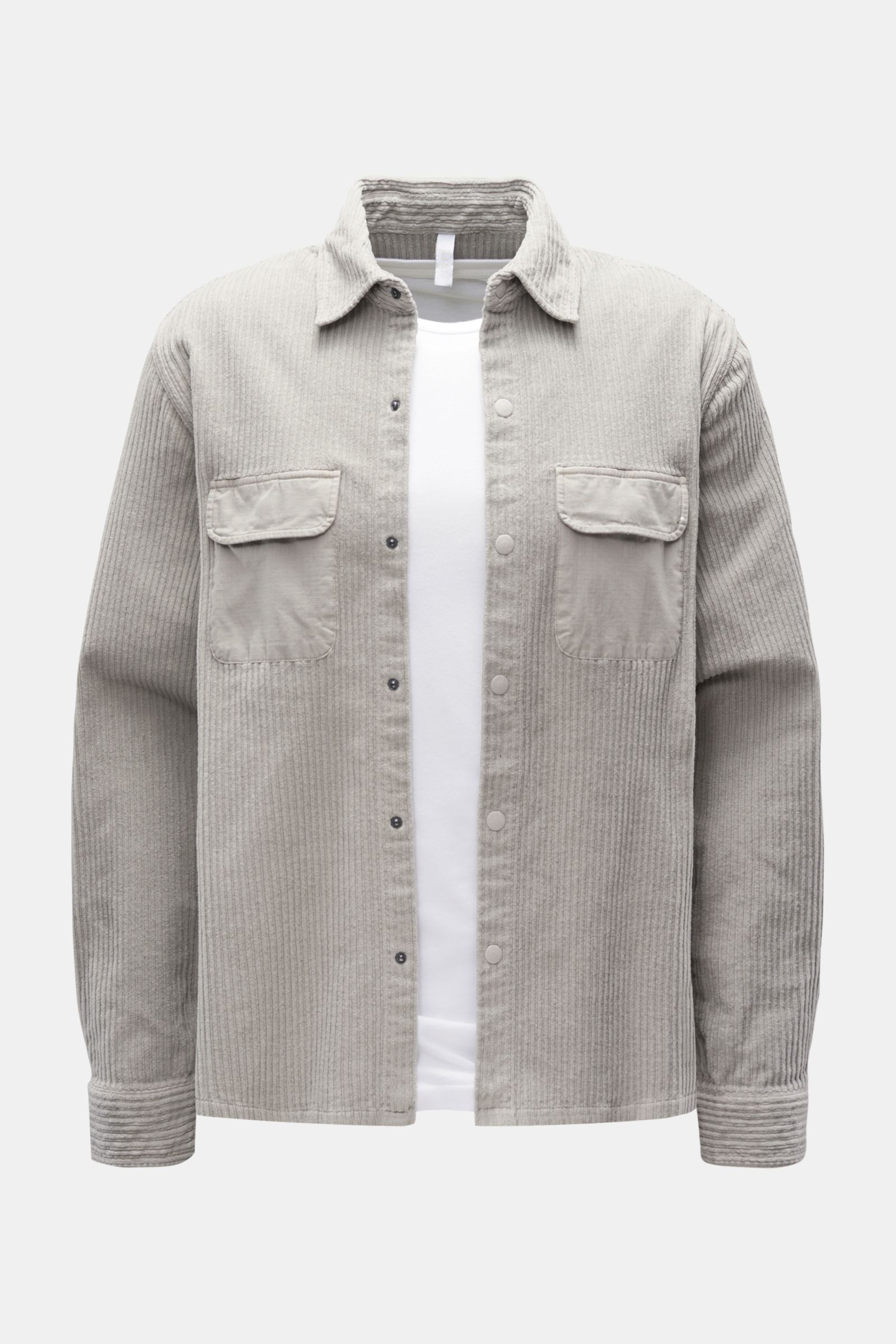 04651/ A trip in a bag Cord-Overshirt 'Oyster' hellgrau