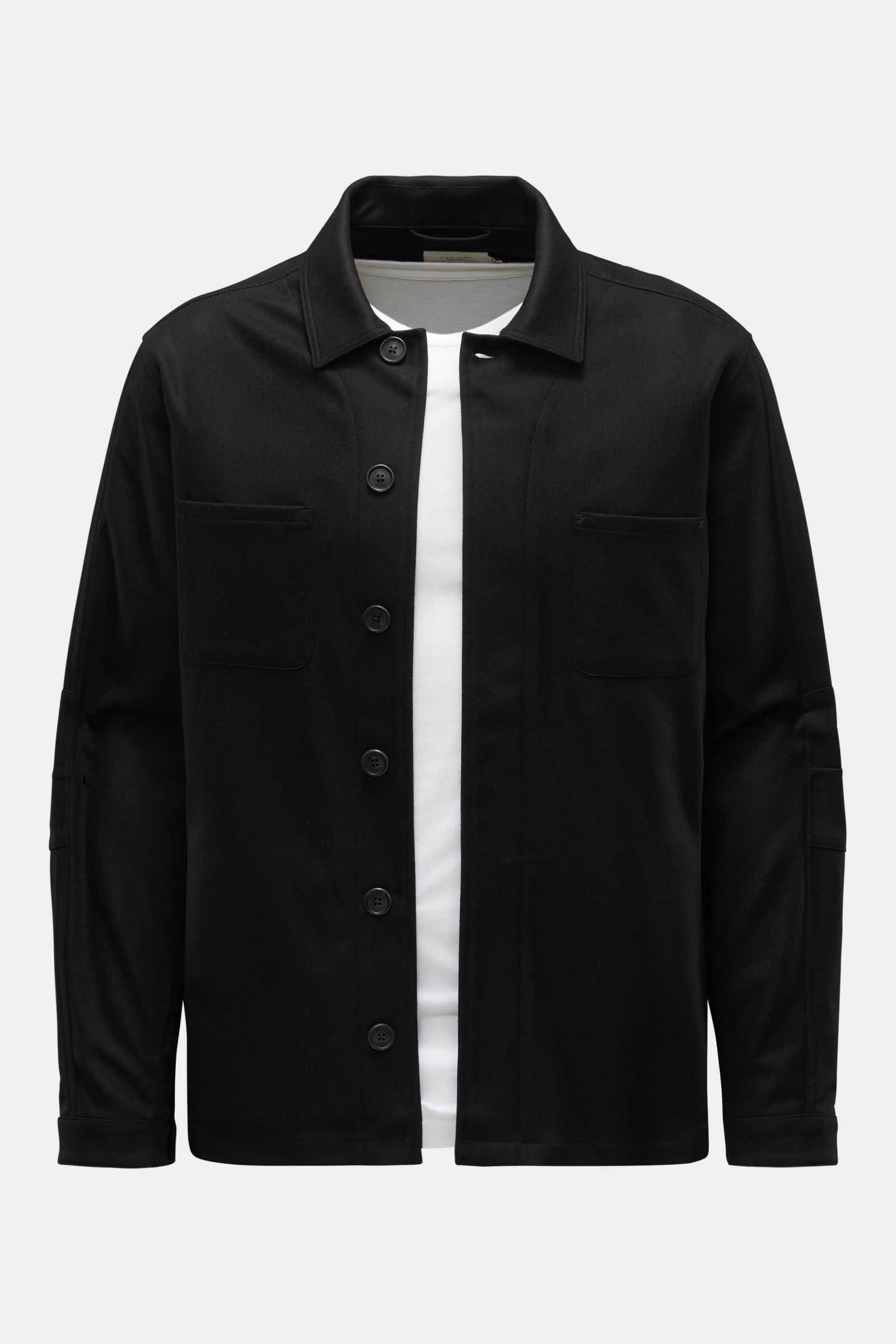 Weber+Weber Overshirt 'Felted Wool' schwarz