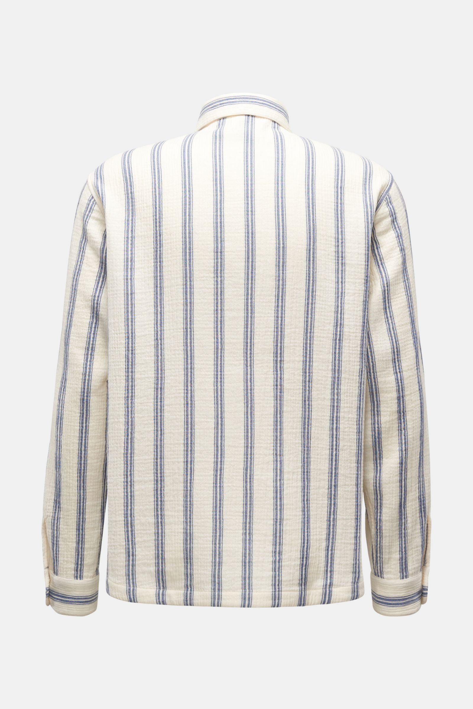 04651/ A trip in a bag Seersucker overshirt navy/cream striped
