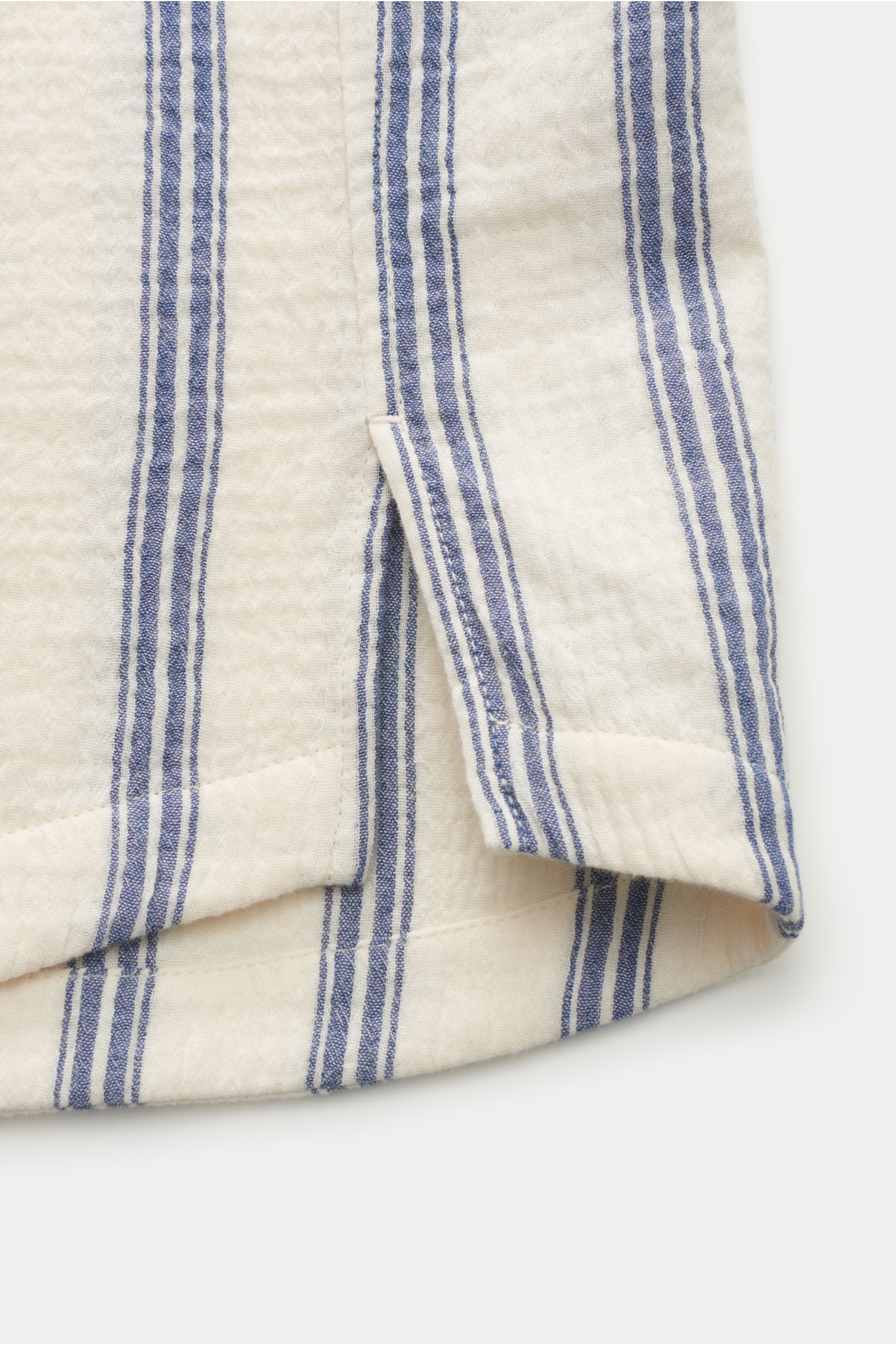 04651/ A trip in a bag Seersucker overshirt navy/cream striped