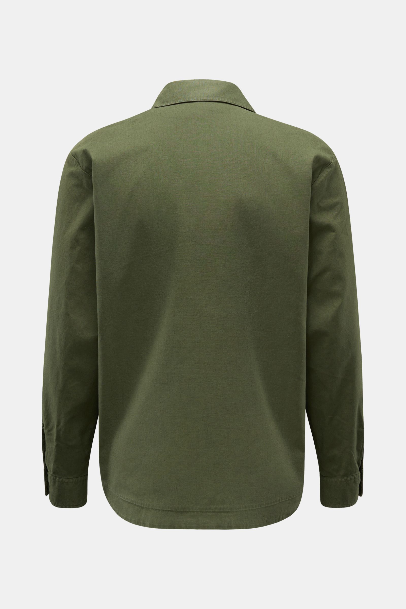 Back view of the 04651/ A trip in a bag Overshirt 'Linen Travel' navy, a lightweight linen-cotton blend overshirt perfect for transitional seasons.

Description: The lightweight overshirt 'Linen Travel' by 04651/ A TRIP IN A BAG made of a high-qualit