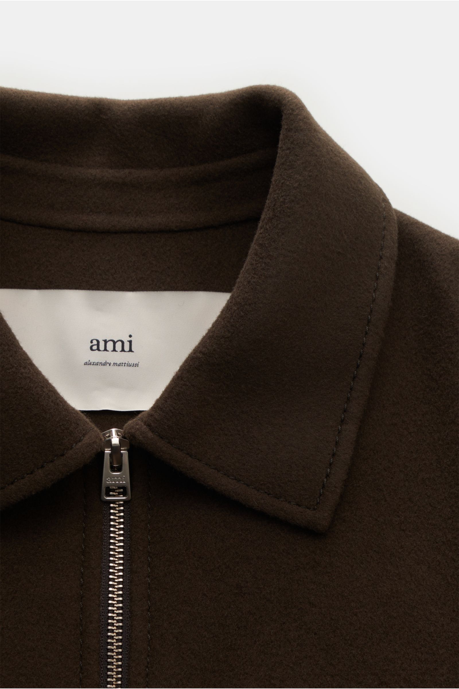 Ami Paris Half-zip jumper dark brown