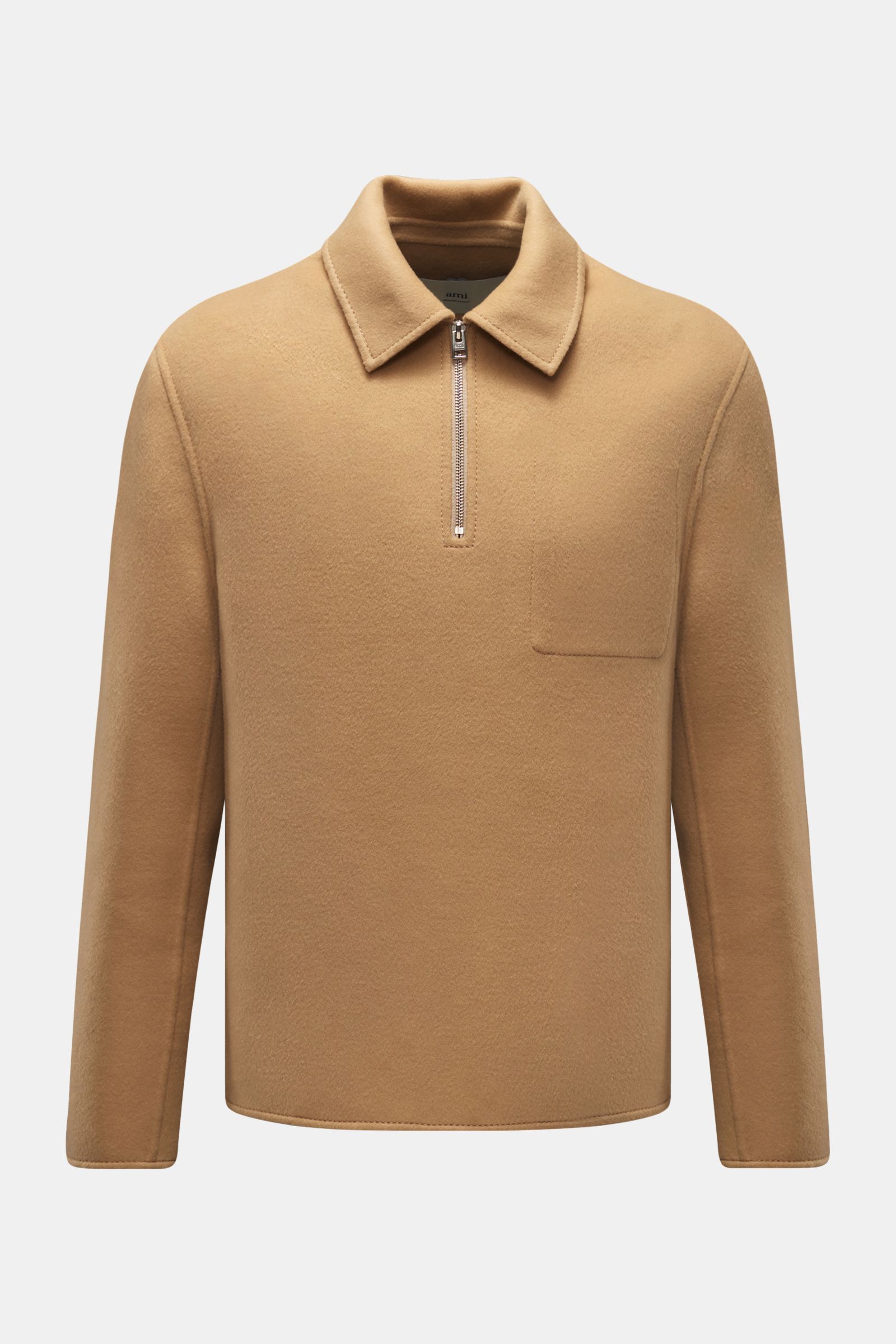 Half Zip Faux Shearling Sweater H&m Ami Paris Half-zip Jumper