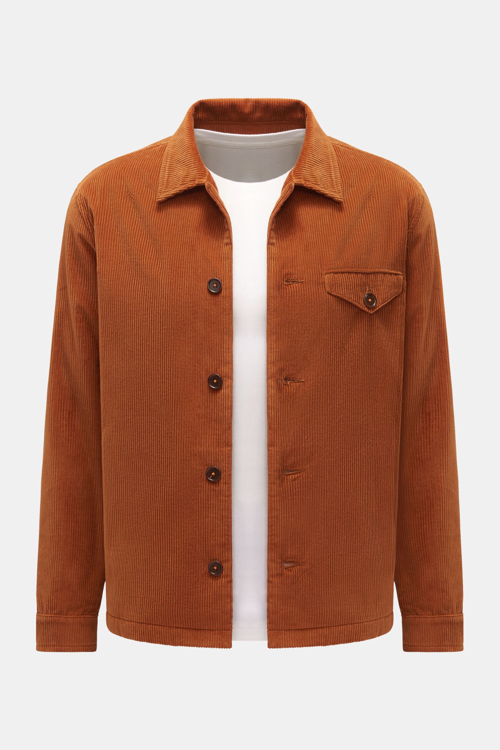 Hindustrie Cord-Overshirt rostbraun