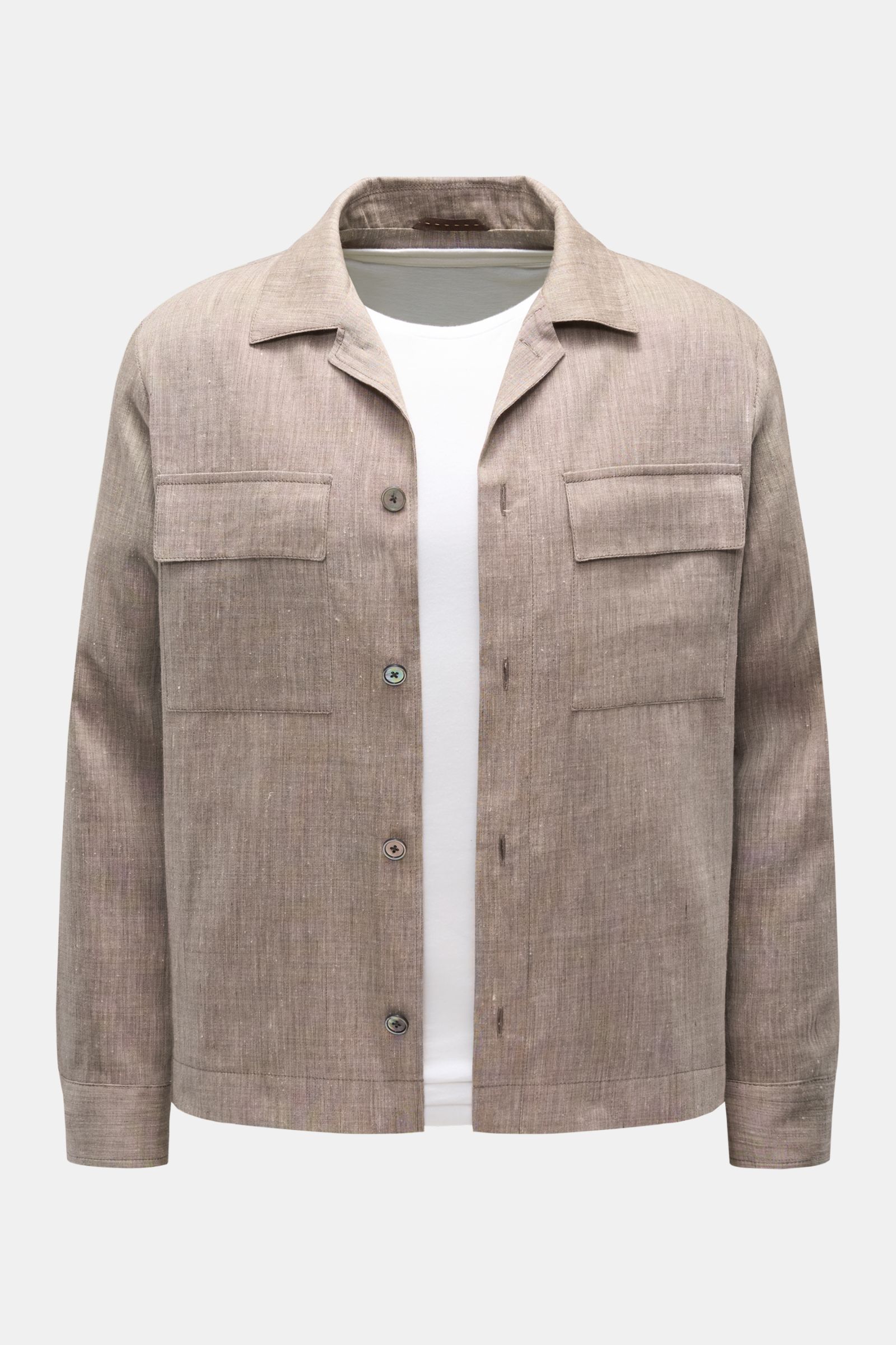 Windsor Overshirt 'Lavoro' taupe meliert