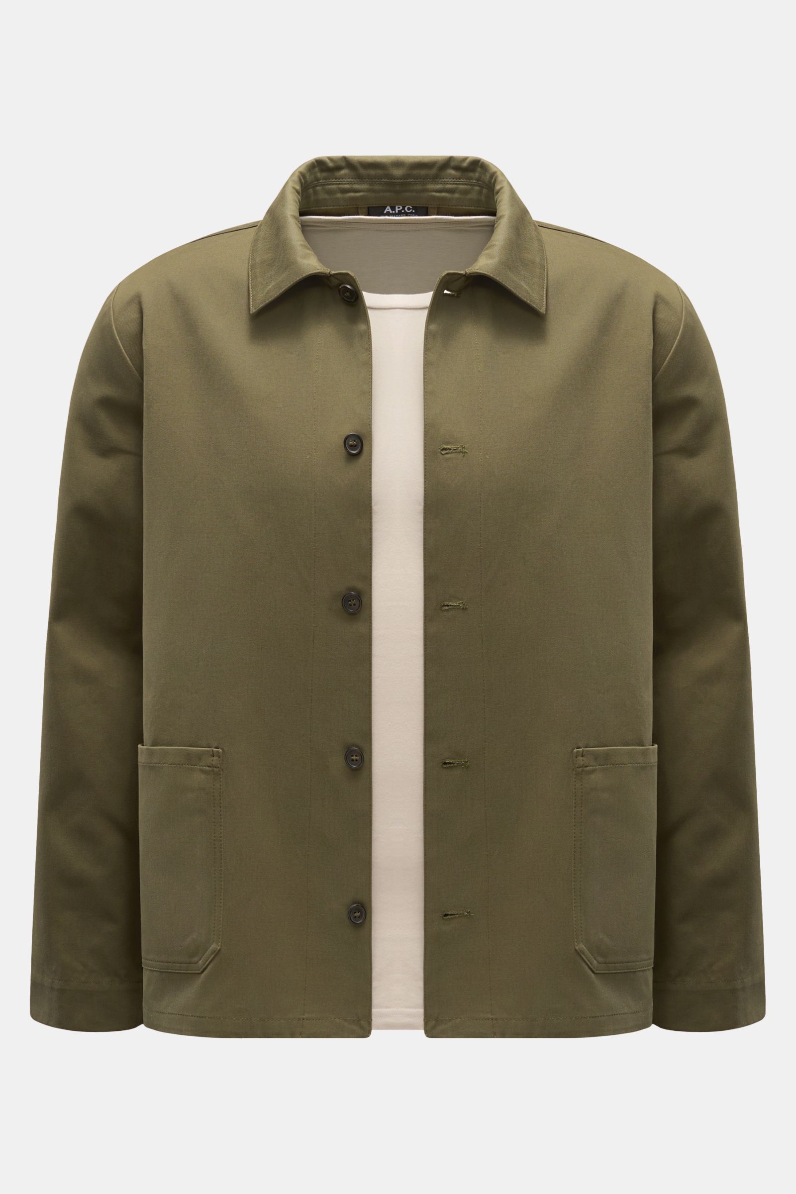 A.P.C. Overshirt 'Kerlouan Logo' oliv