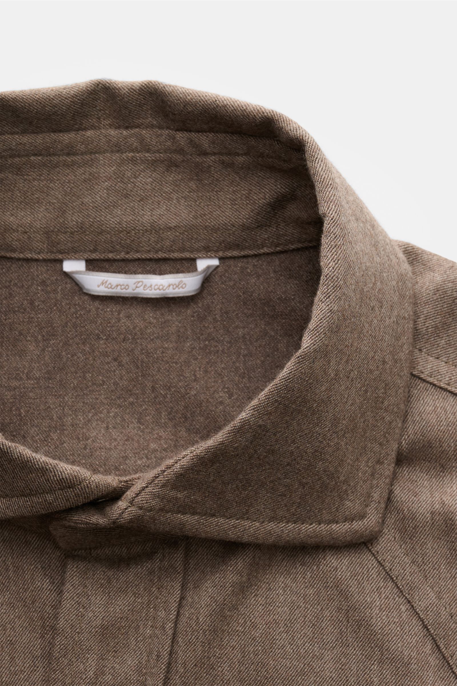 Marco Pescarolo Cashmere Overshirt 'Ribot' graubraun meliert