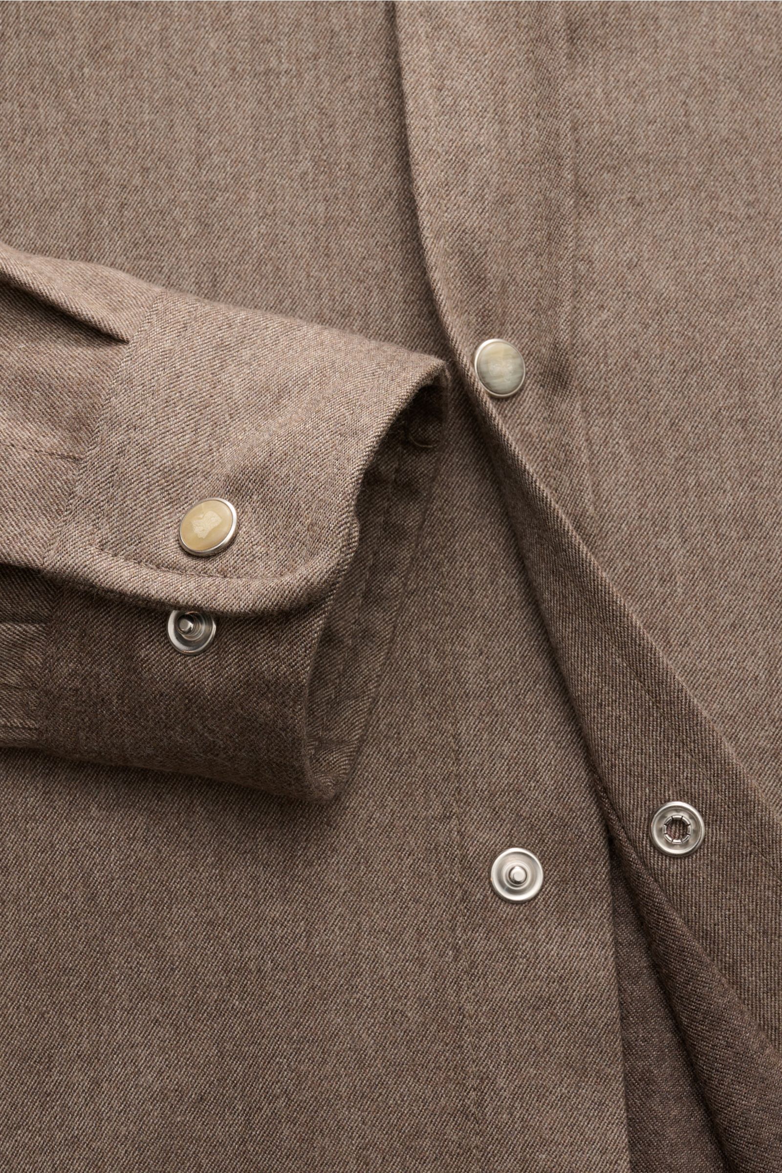 Marco Pescarolo Cashmere Overshirt 'Ribot' graubraun meliert