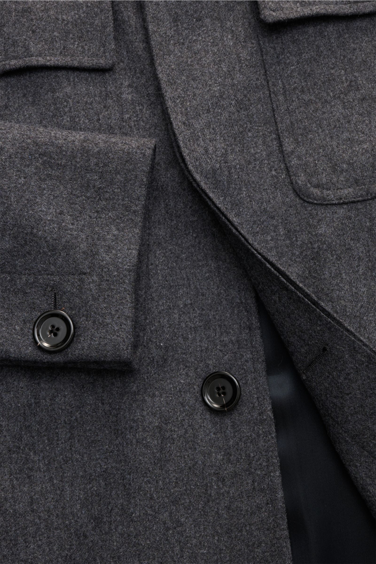 Lardini Woll-Overshirt 'Aaansel' dunkelgrau meliert