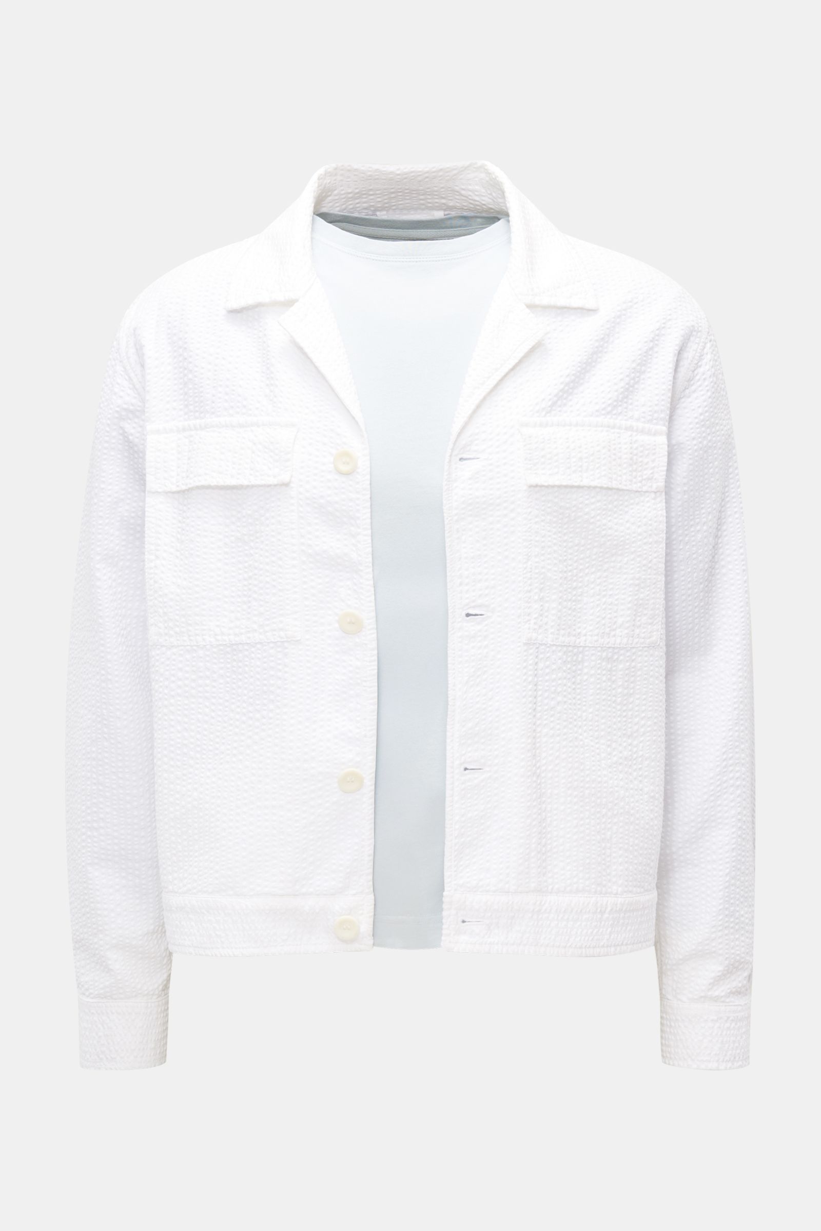 04651/ A trip in a bag Seersucker-Overshirt weiß