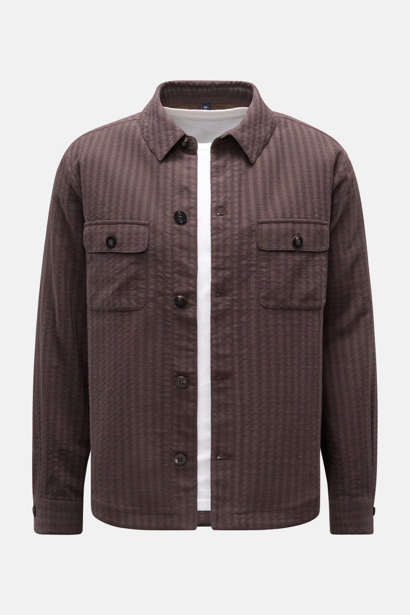 04651/ A trip in a bag Overshirt 'Waffle Jacket' dunkelbraun