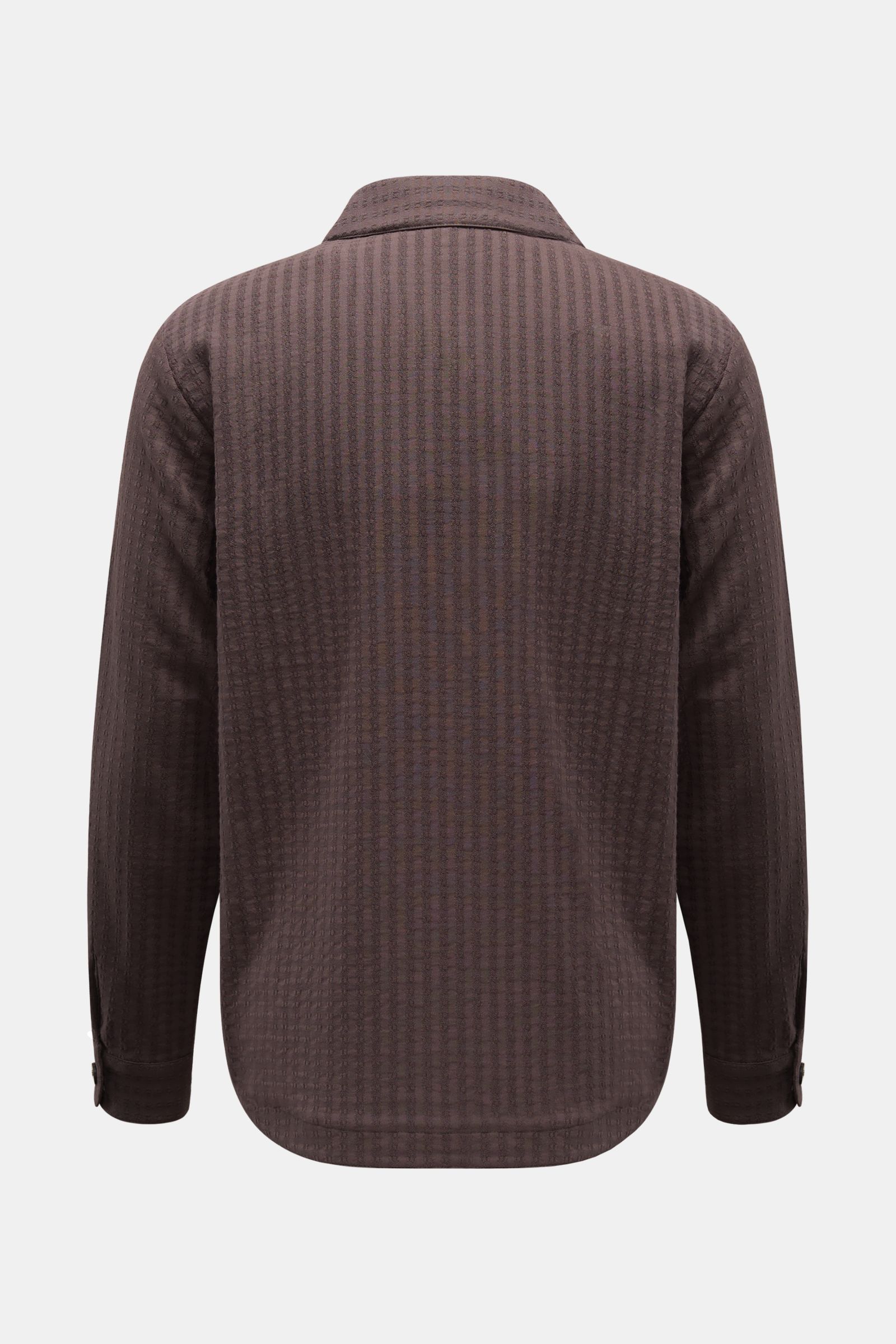 04651/ A trip in a bag Overshirt 'Waffle Jacket' dunkelbraun