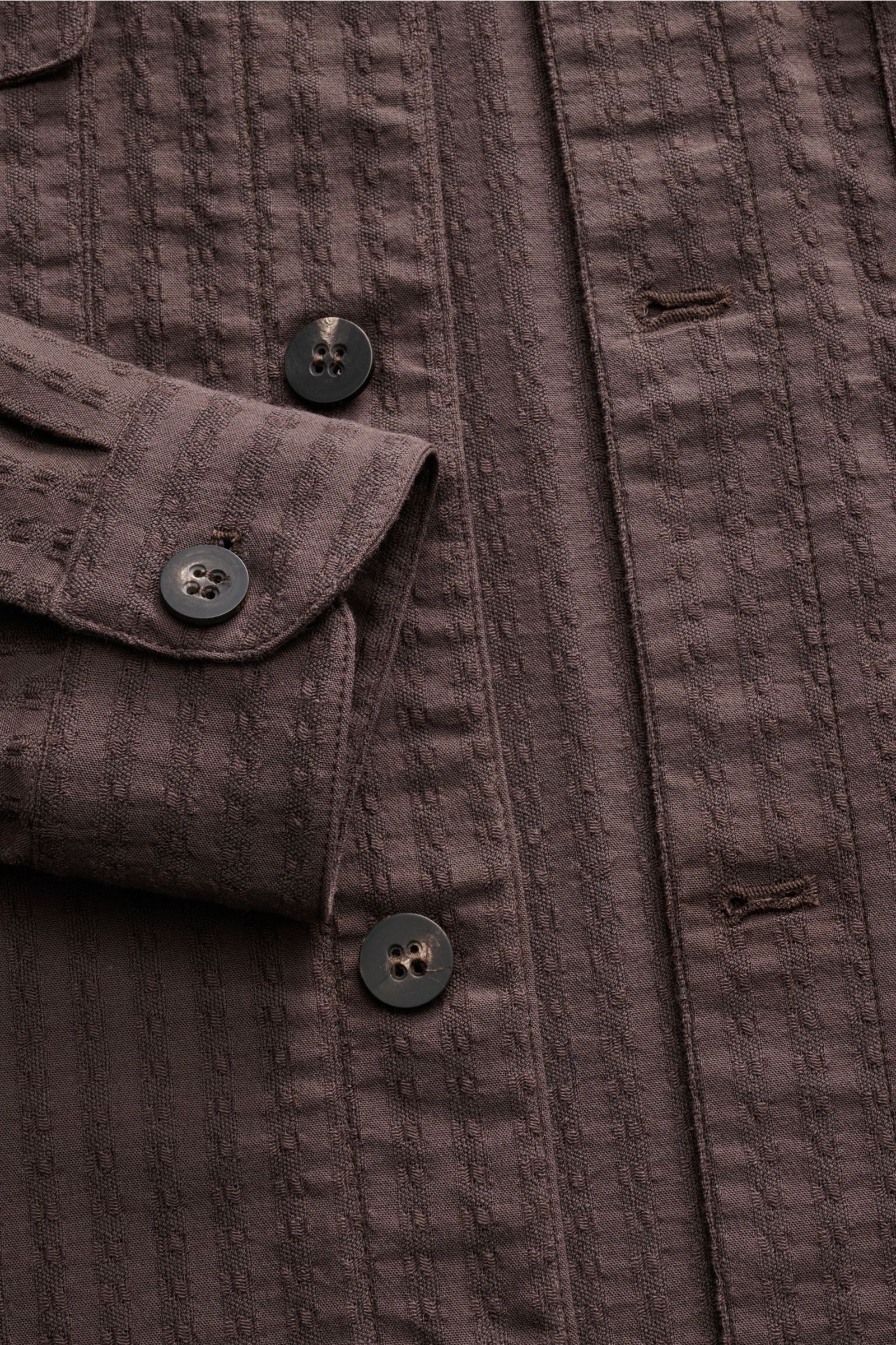 04651/ A trip in a bag Overshirt 'Waffle Jacket' dunkelbraun