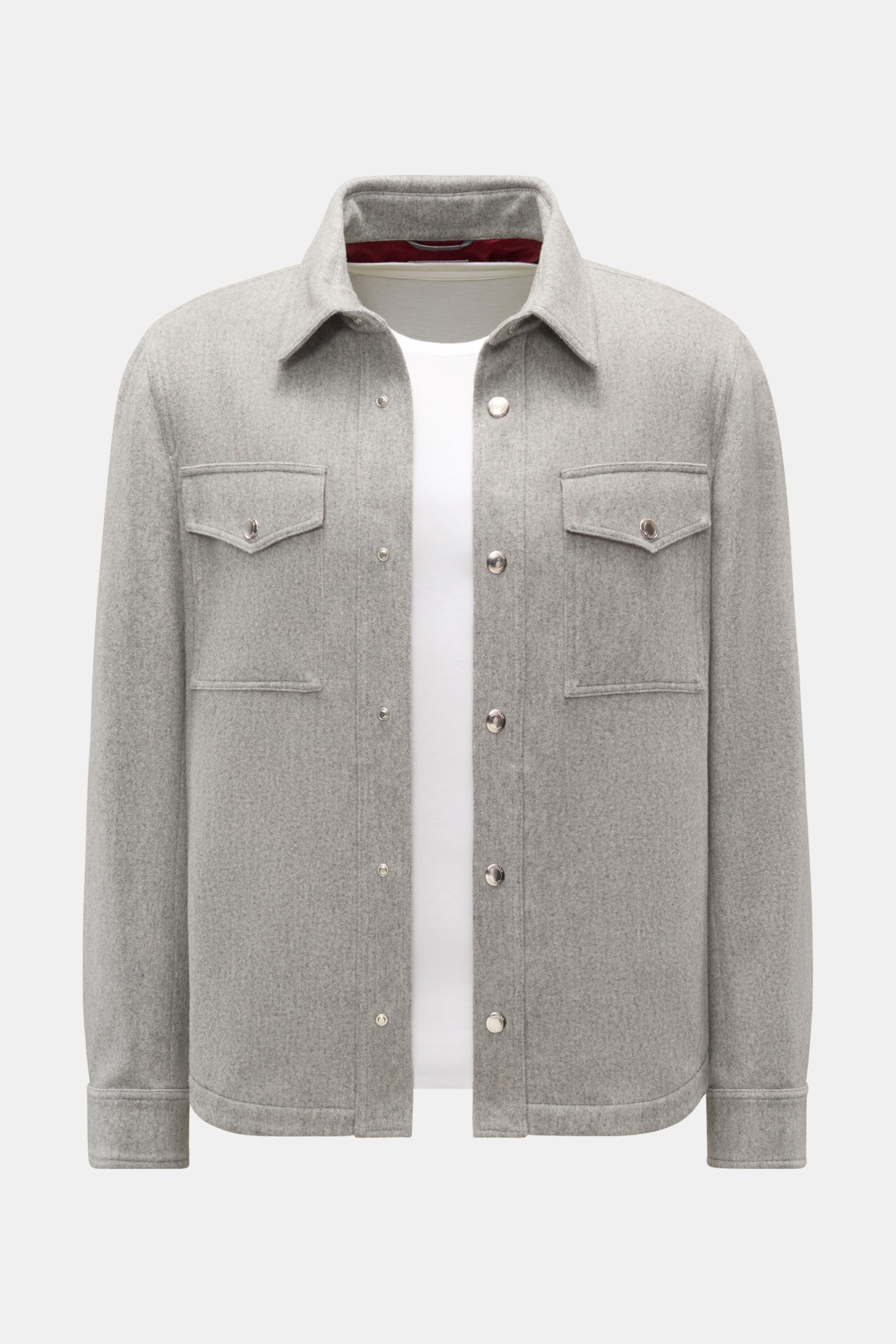 Brunello Cucinelli Cashmere Overshirt grau meliert