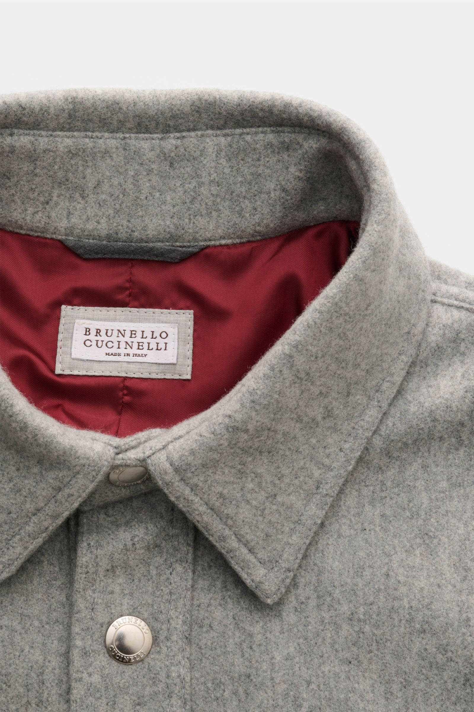 Brunello Cucinelli Cashmere Overshirt grau meliert