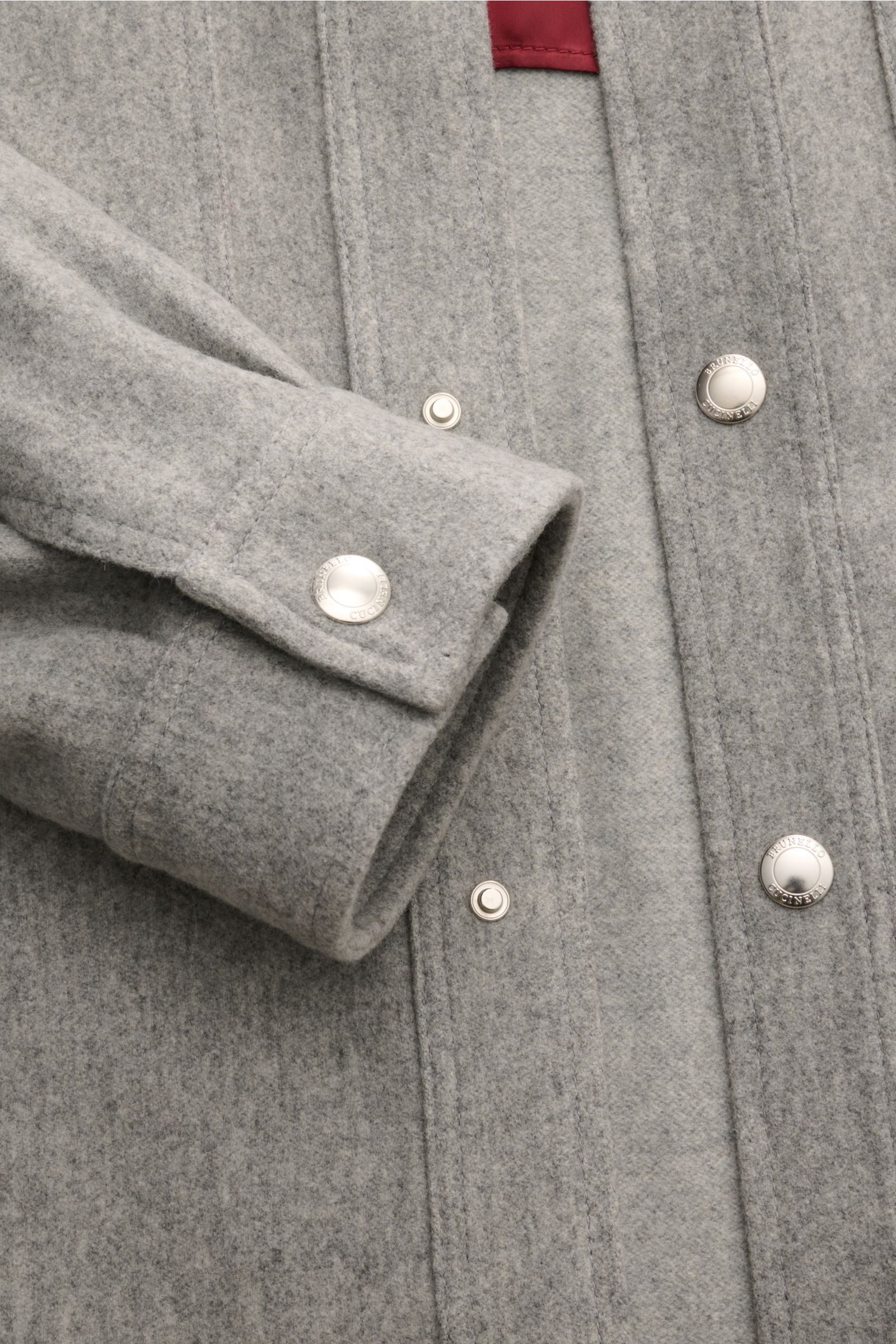 Brunello Cucinelli Cashmere Overshirt grau meliert