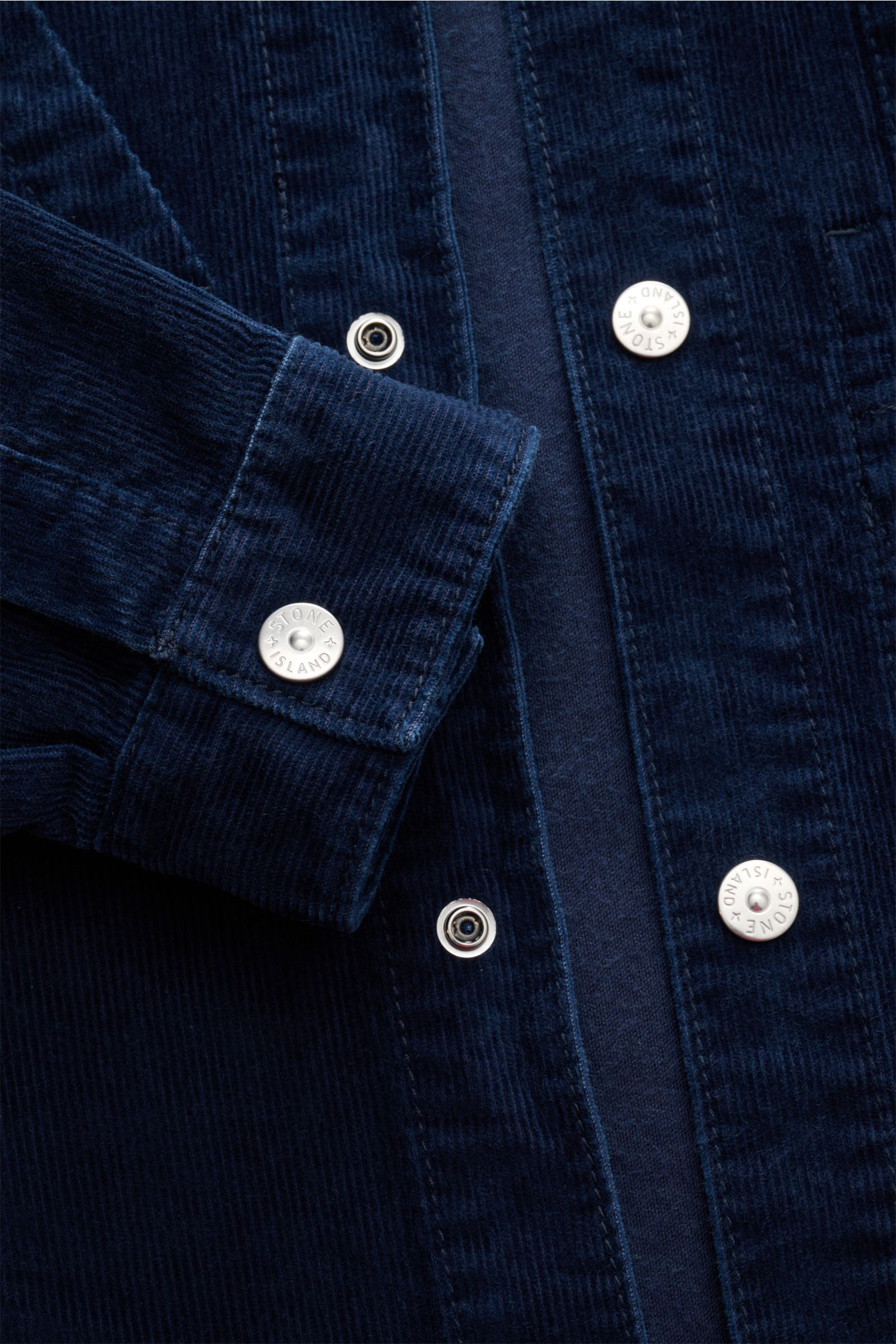 Stone Island Cord-Overshirt 'Micro Corduroy-Rinsed' navy
