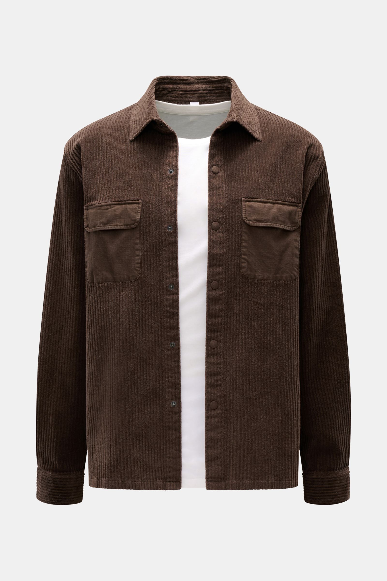 04651/ A trip in a bag Cord-Overshirt dunkelbraun