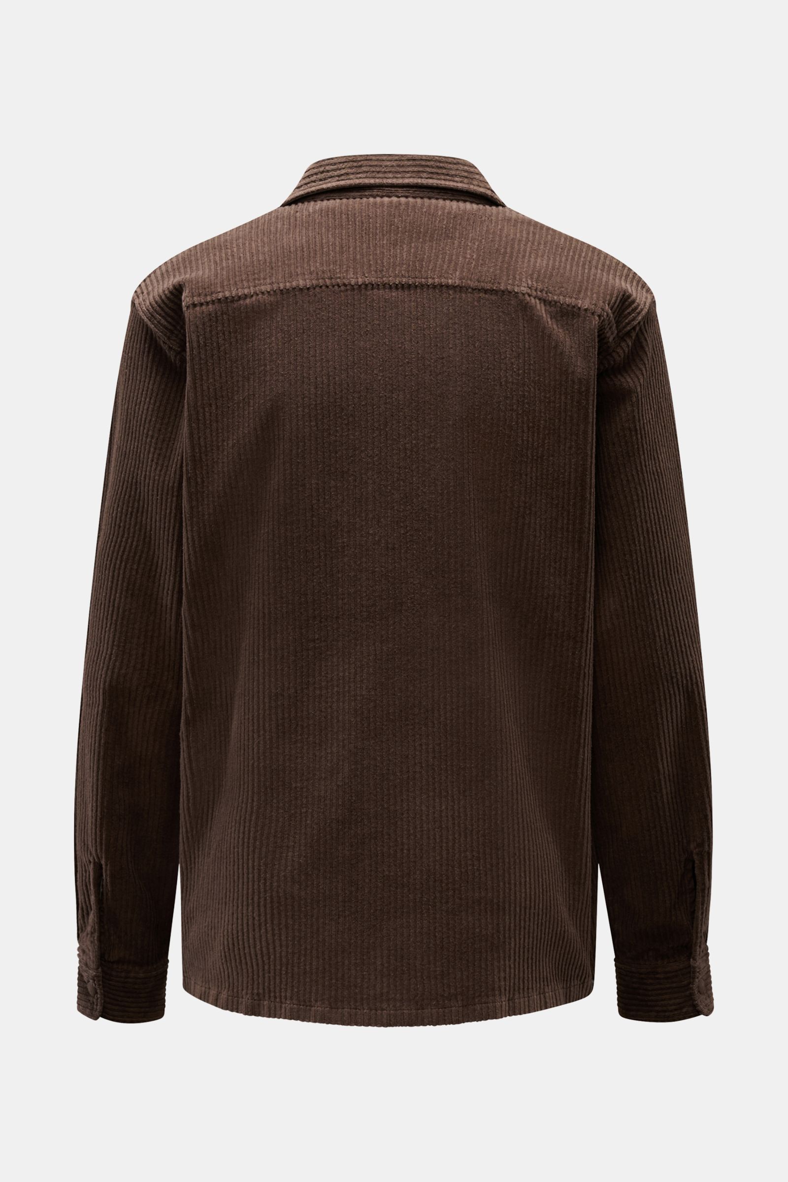 04651/ A trip in a bag Cord-Overshirt dunkelbraun