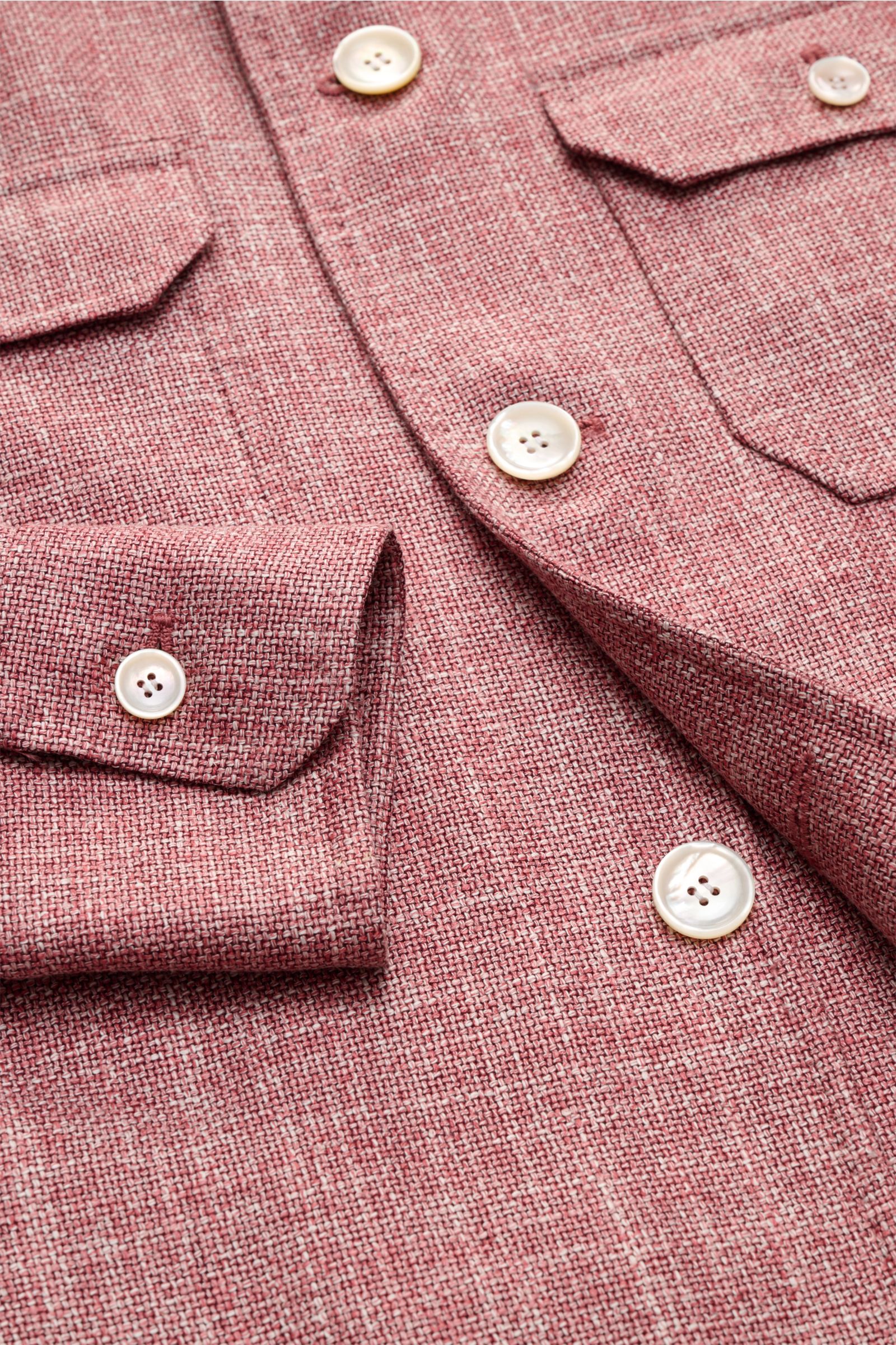 Stile Latino Overshirt 'Gu Texas' dunkelrot/offwhite meliert