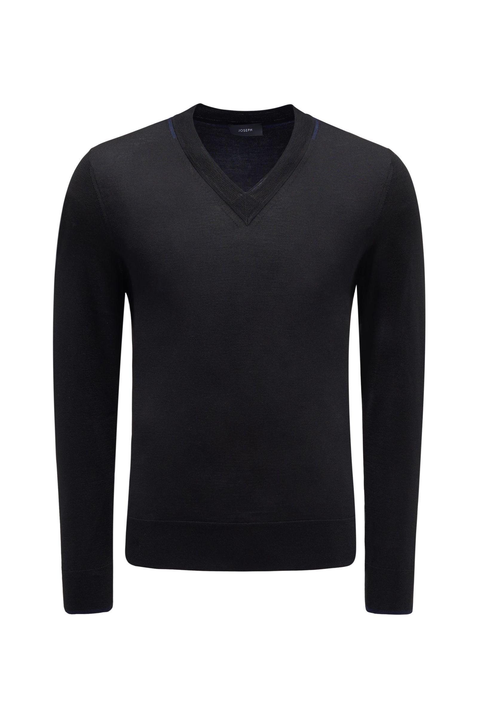 Merino V-Neck Pullover schwarz