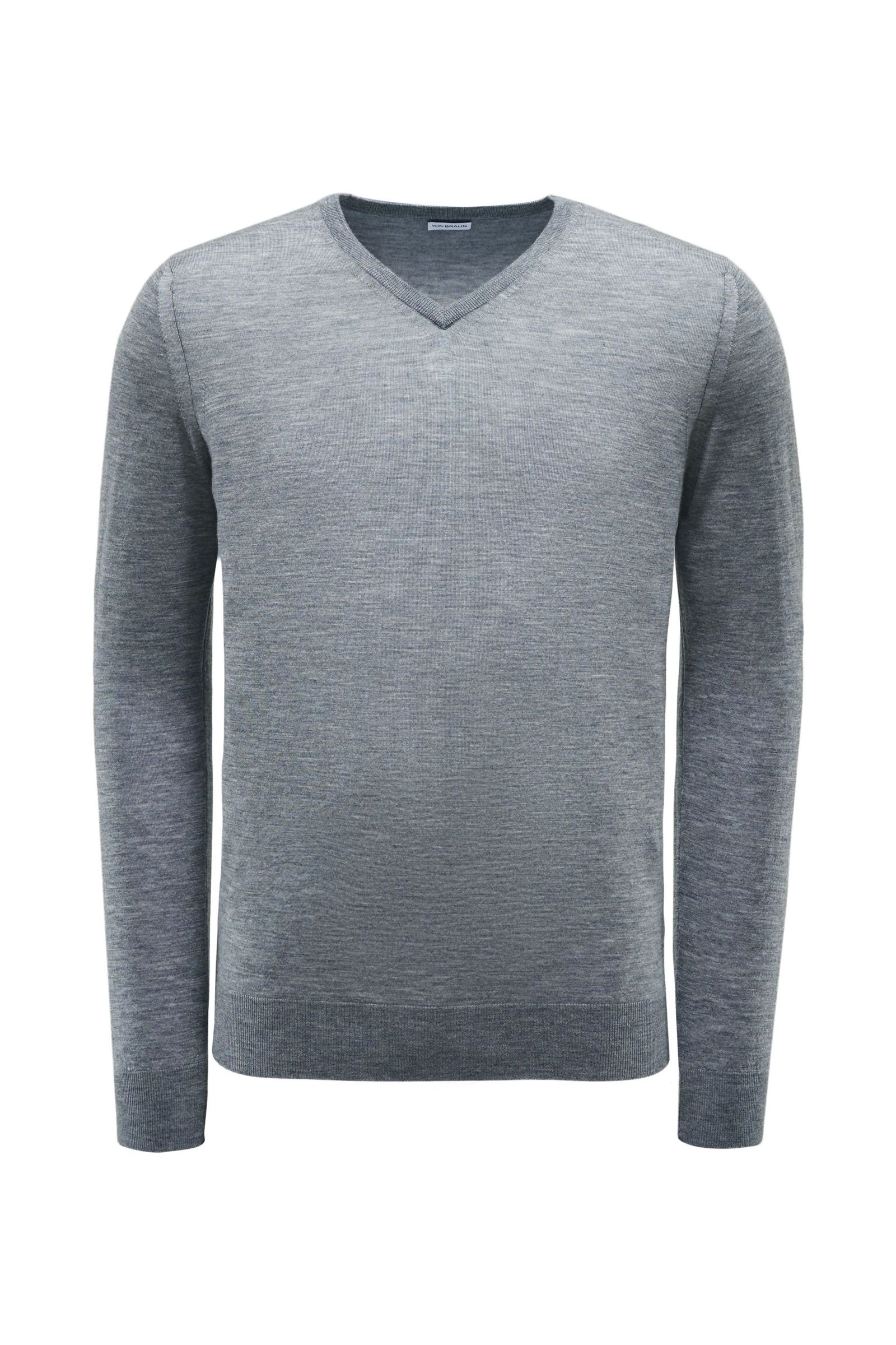 Merino V-neck jumper grey