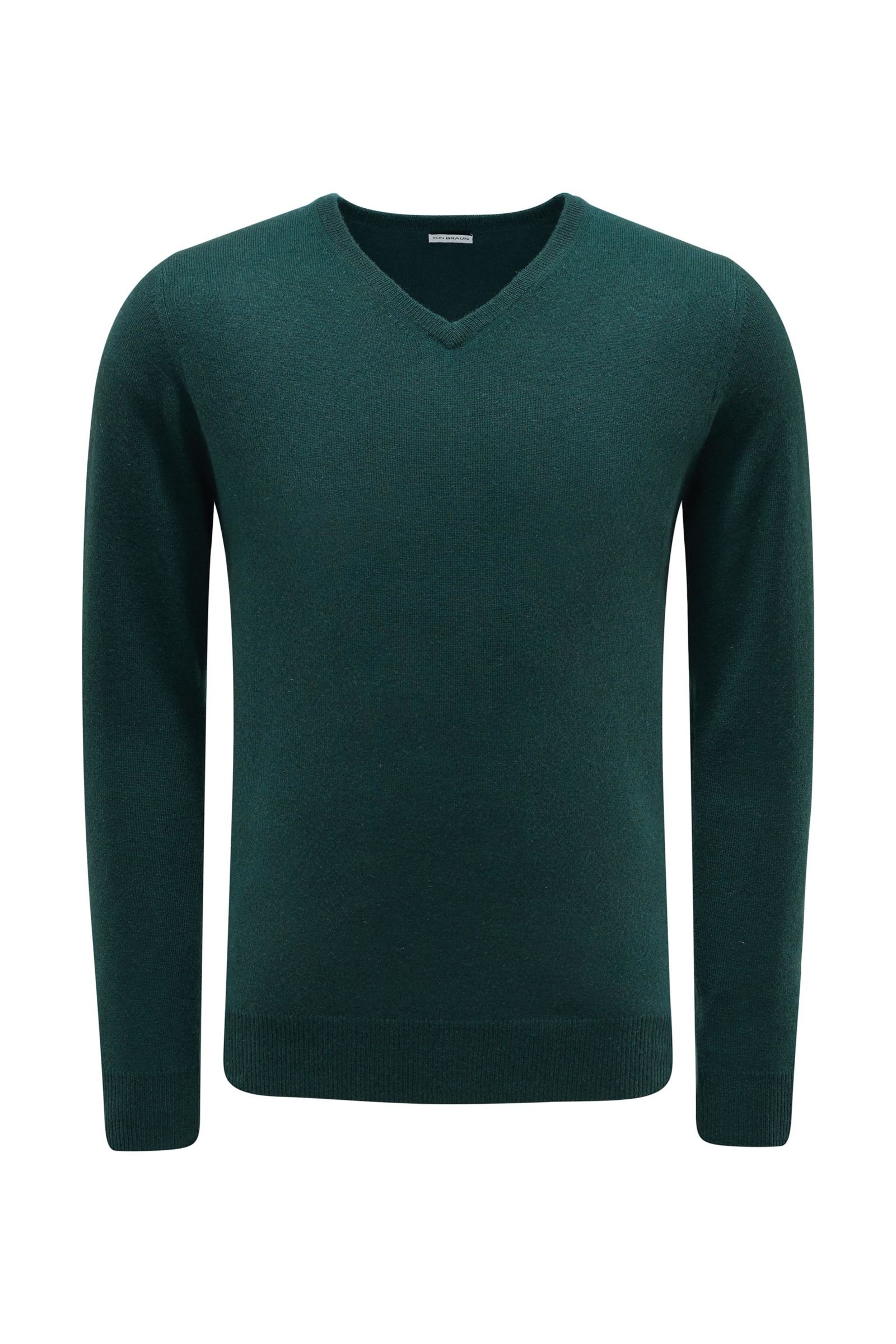 Cashmere V-Neck Pullover dunkelgrün