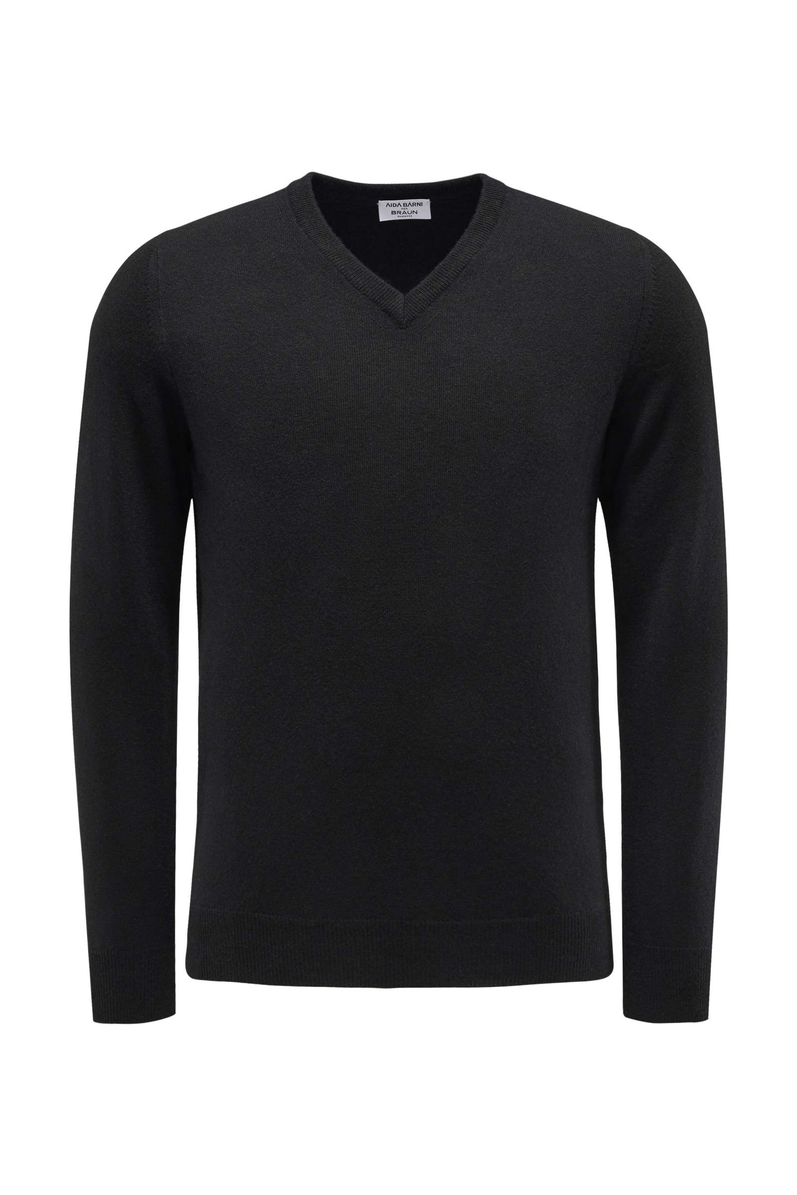 Cashmere V-Neck Pullover schwarz
