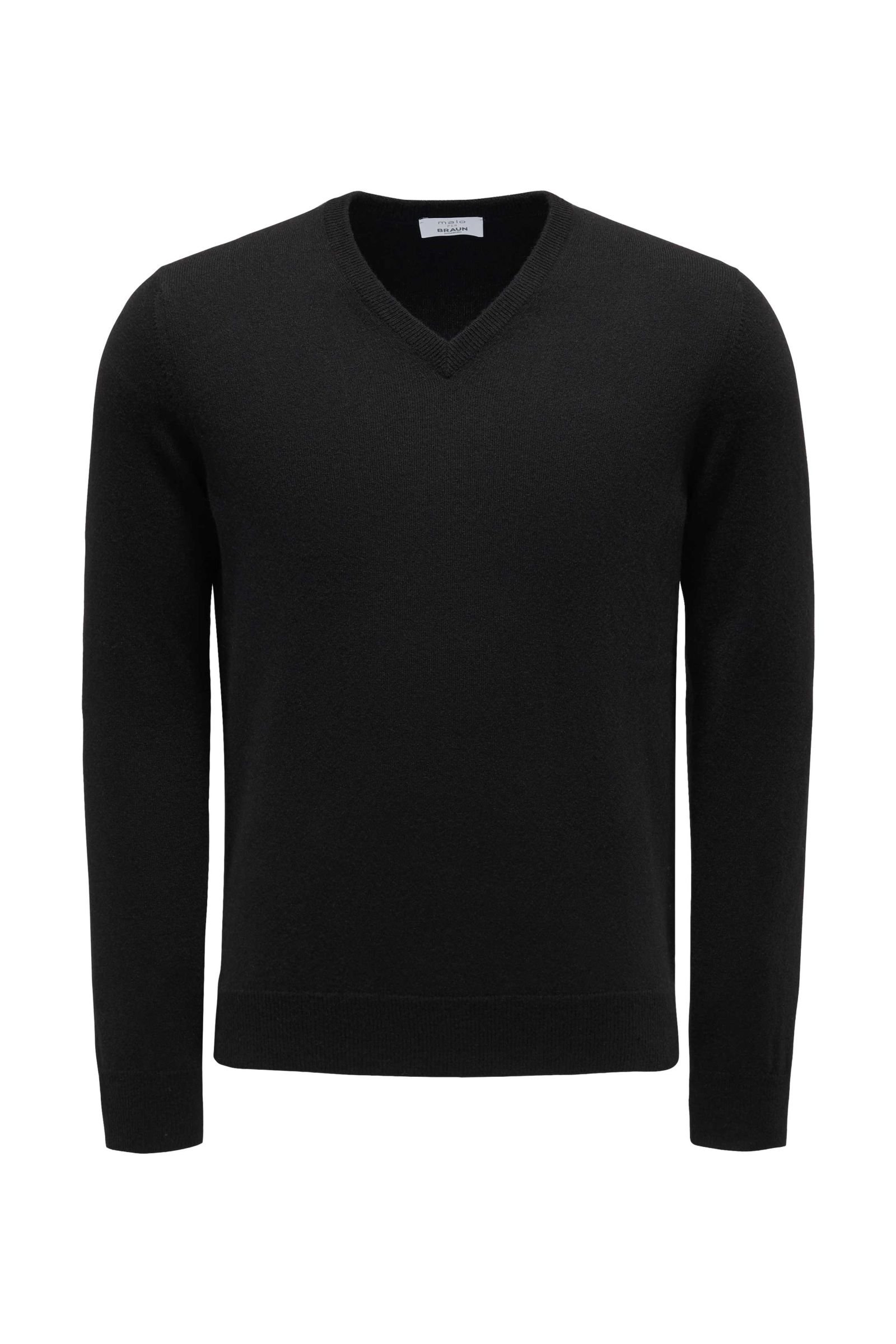 Cashmere V-neck jumper 'No. 30' black