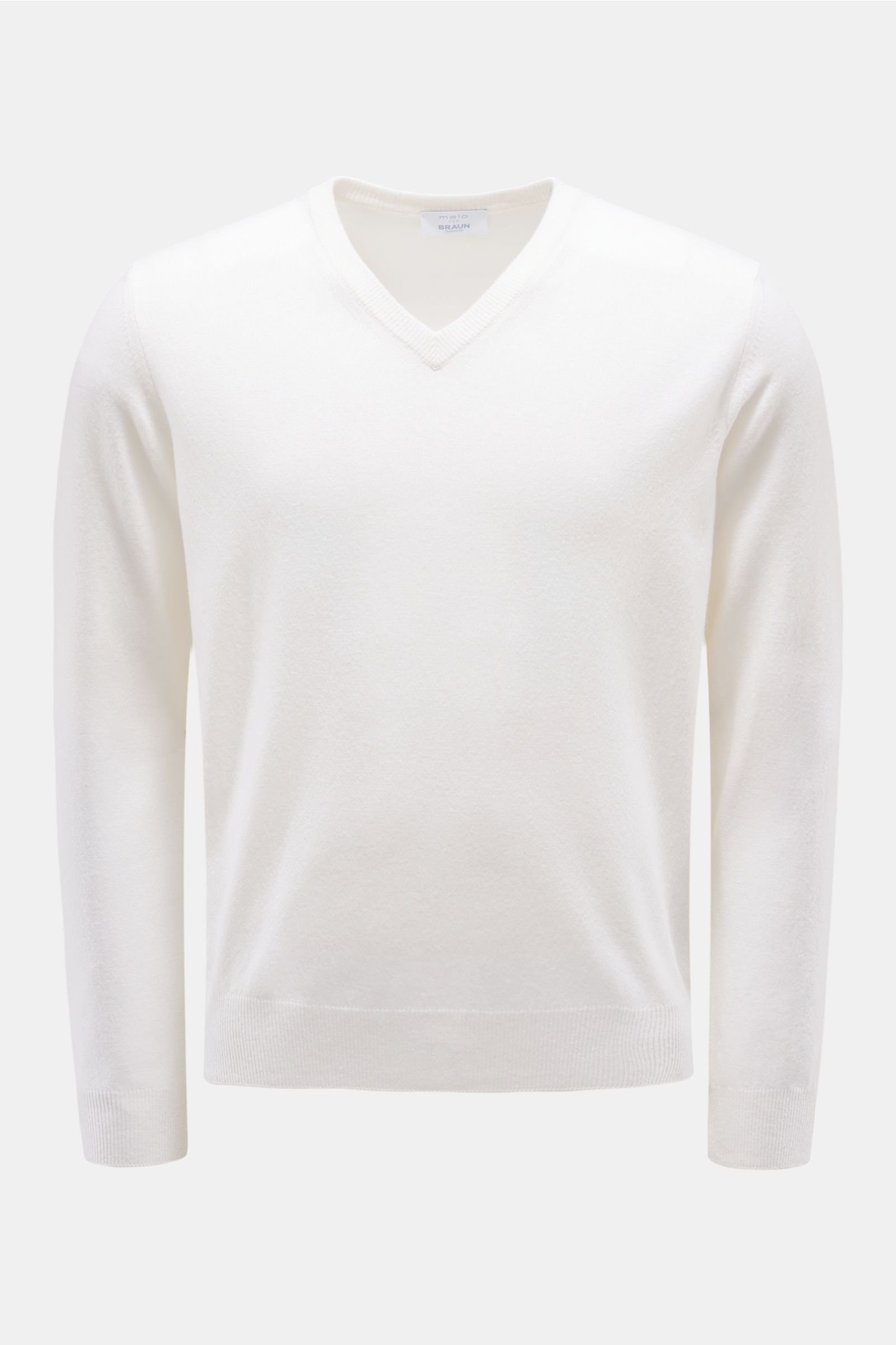 Cashmere V-neck jumper off-white