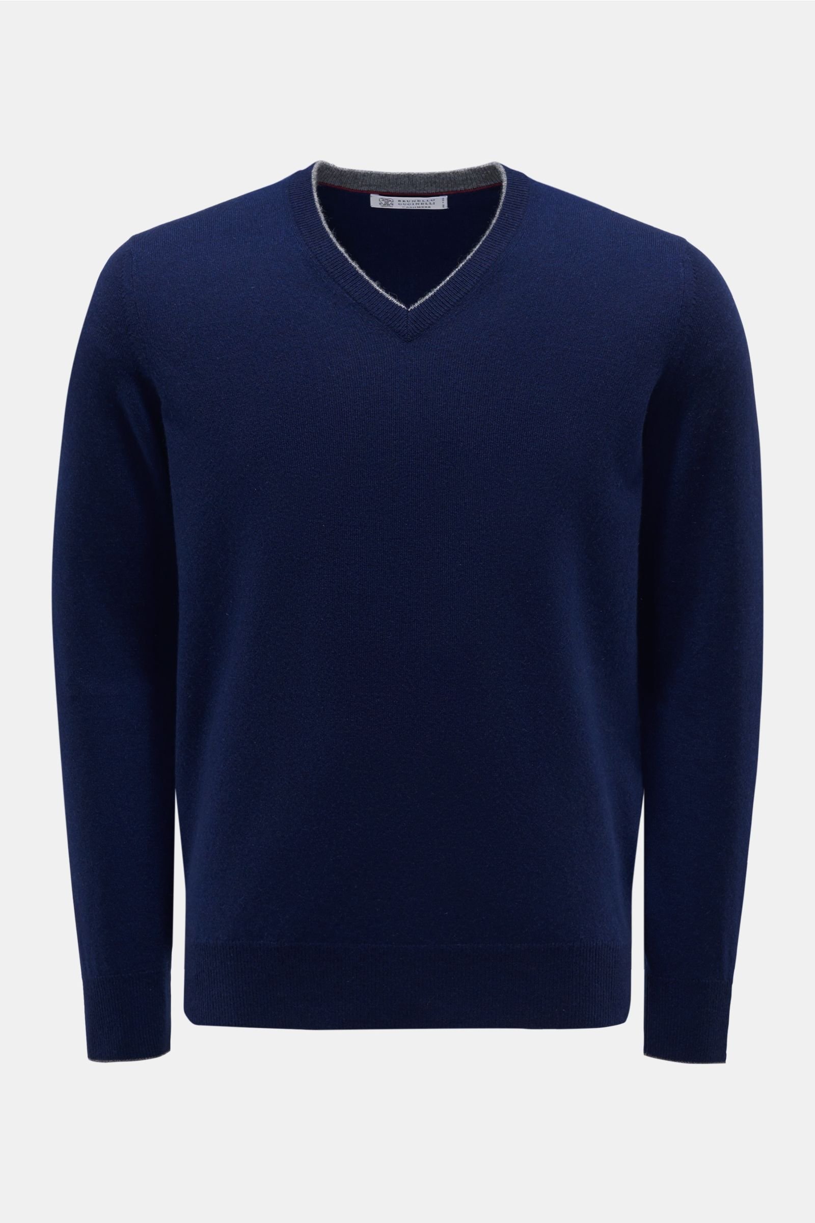 Cashmere V-Neck Pullover dunkelblau
