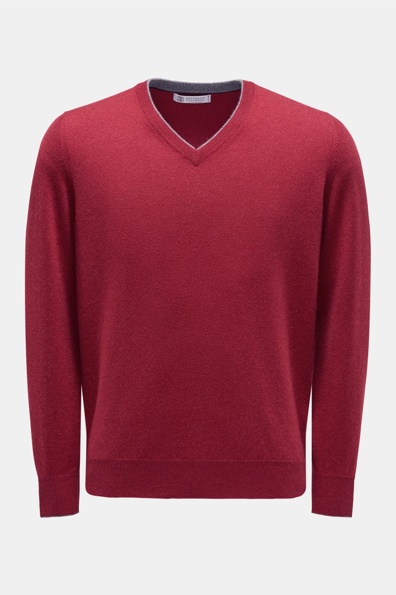 Cashmere V-neck jumper red