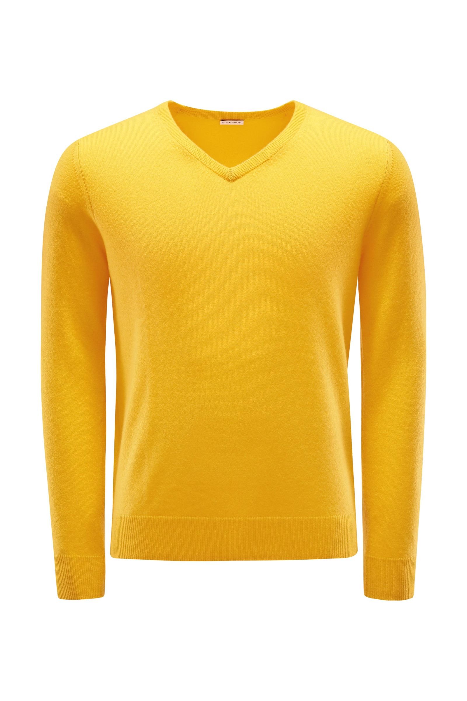 Cashmere V-neck jumper yellow
