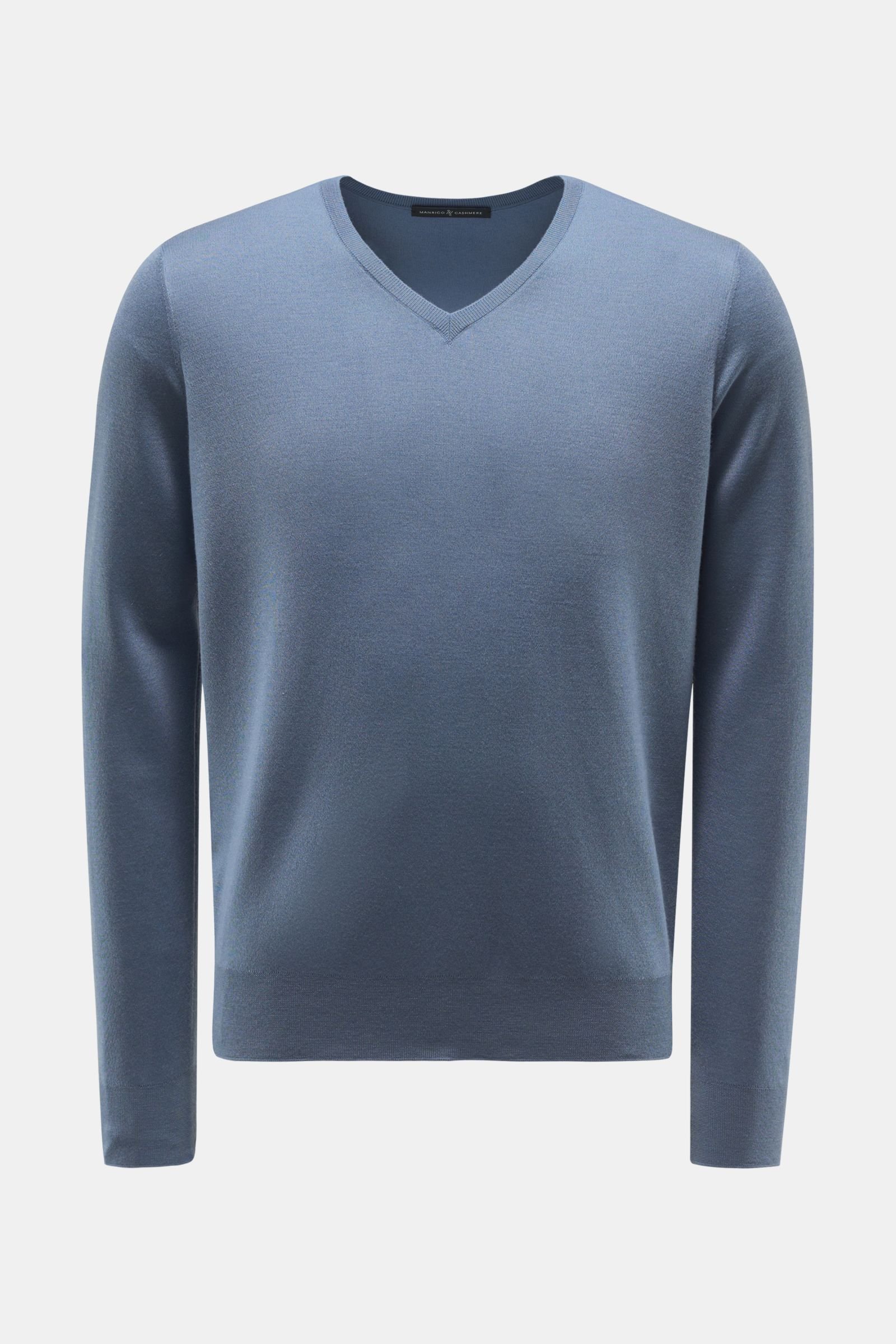 Cashmere Feinstrick-Pullover graublau