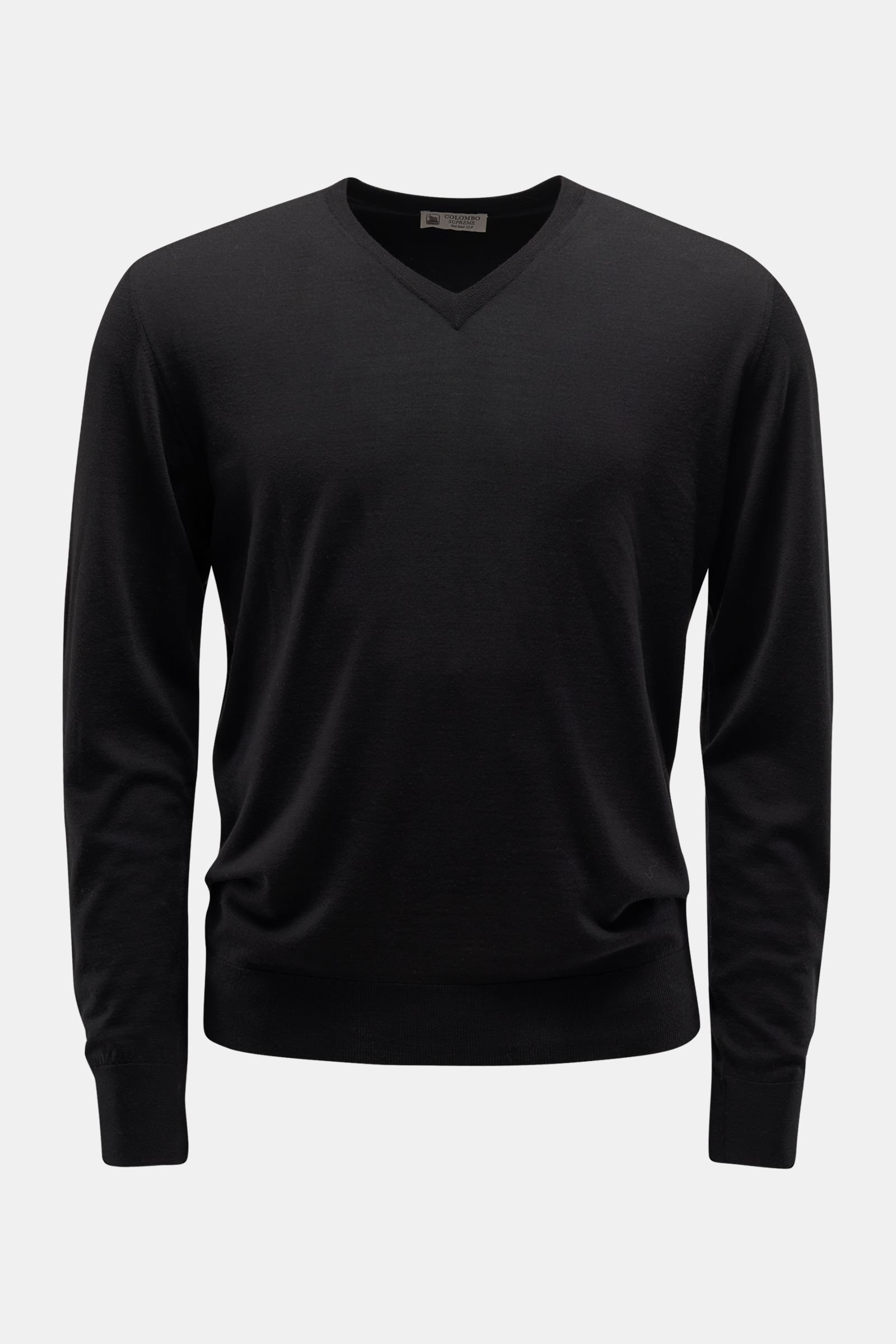 Feinstrick V-Neck Pullover schwarz