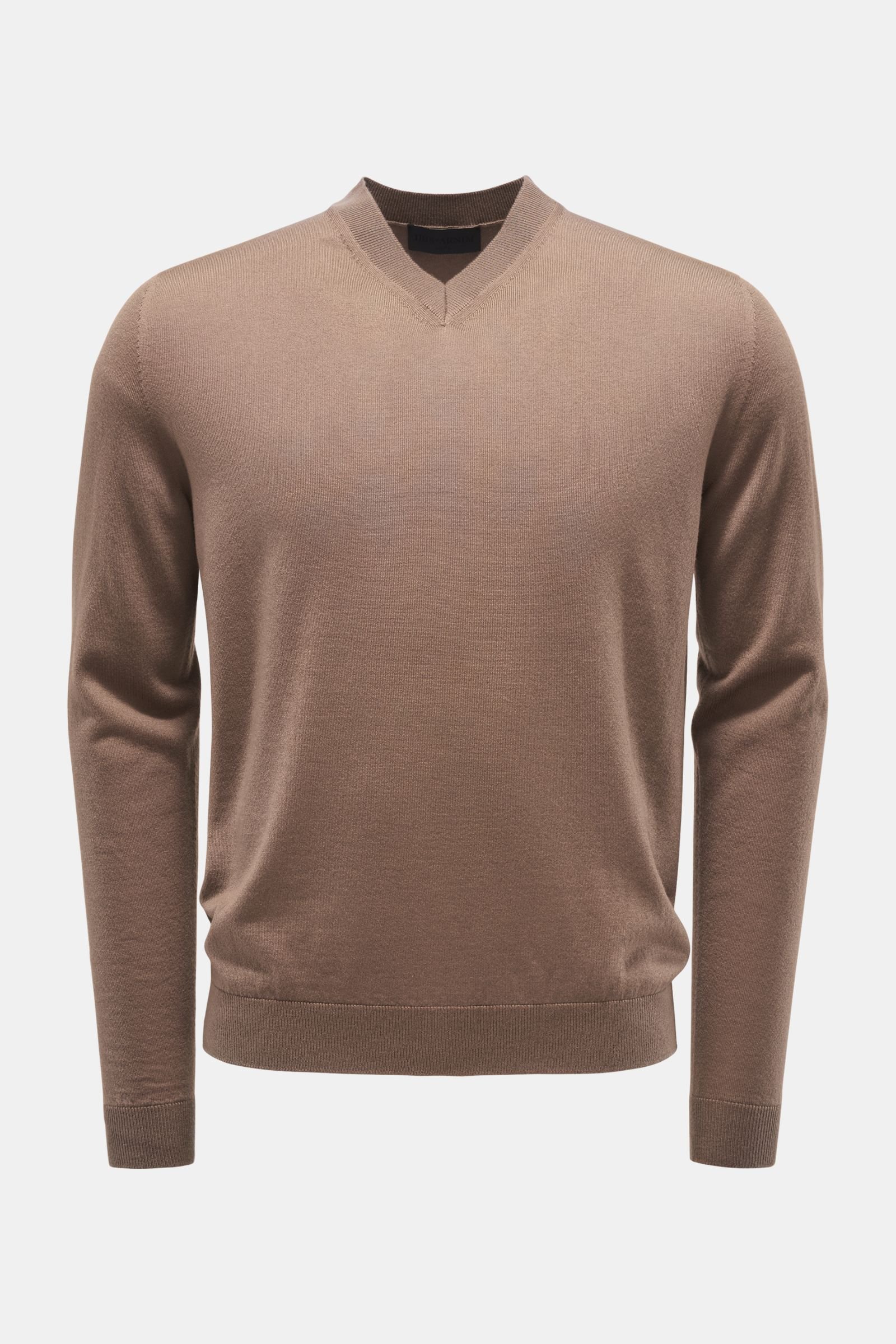 Cashmere fine knit jumper 'Pierce' grey-brown