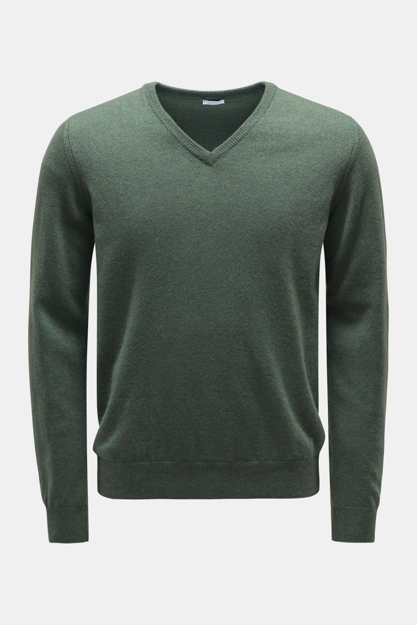 Cashmere V-neck jumper grey-green