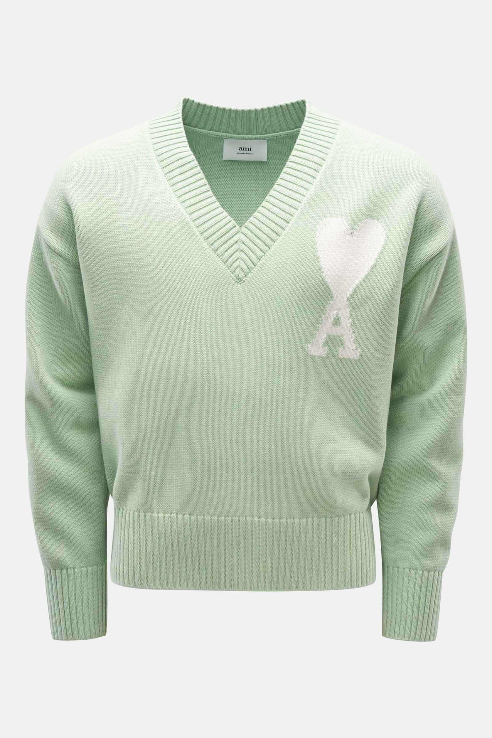 V-neck jumper mint green