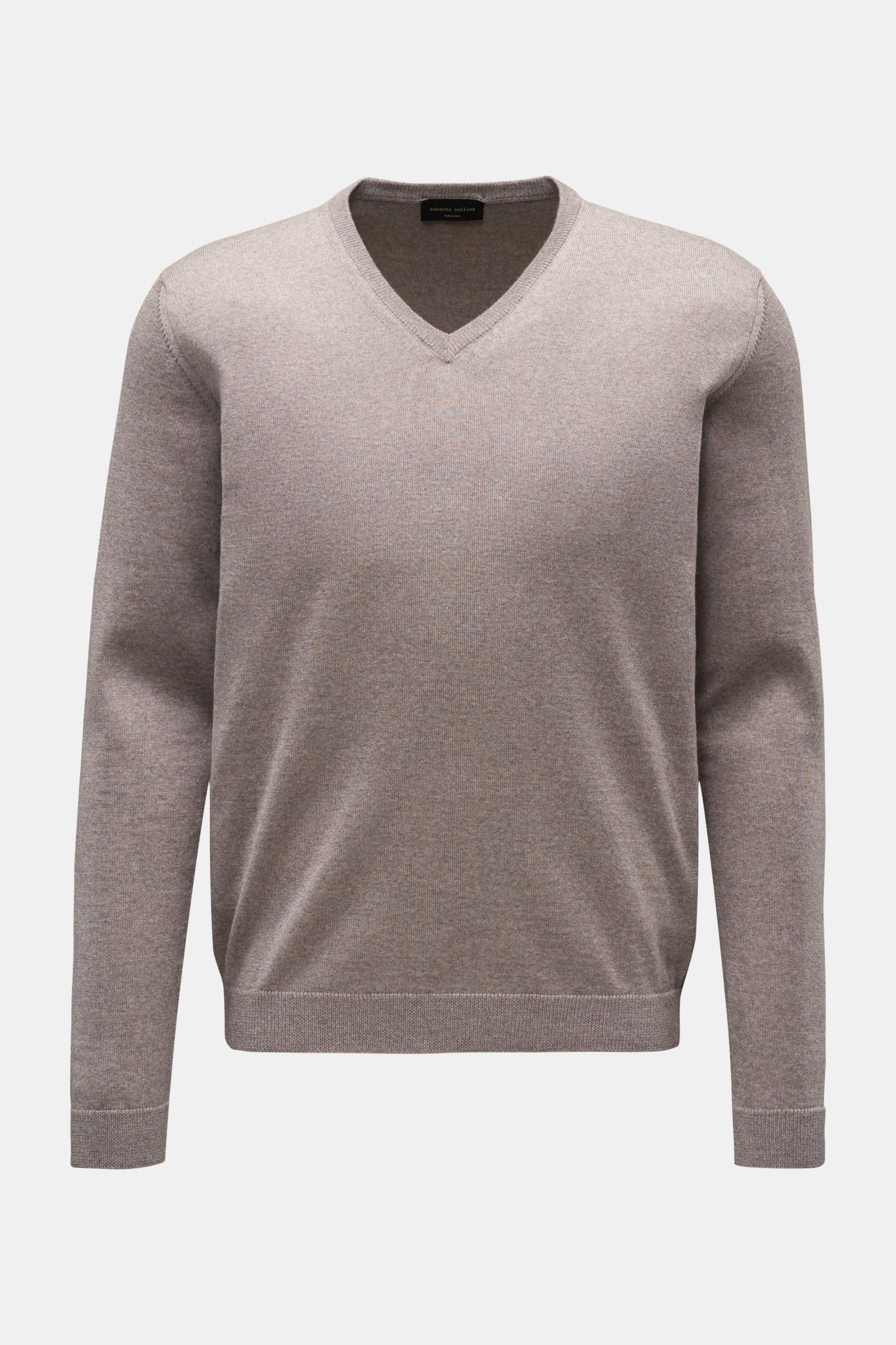 Roberto Collina Merino V-Neck Pullover graubraun