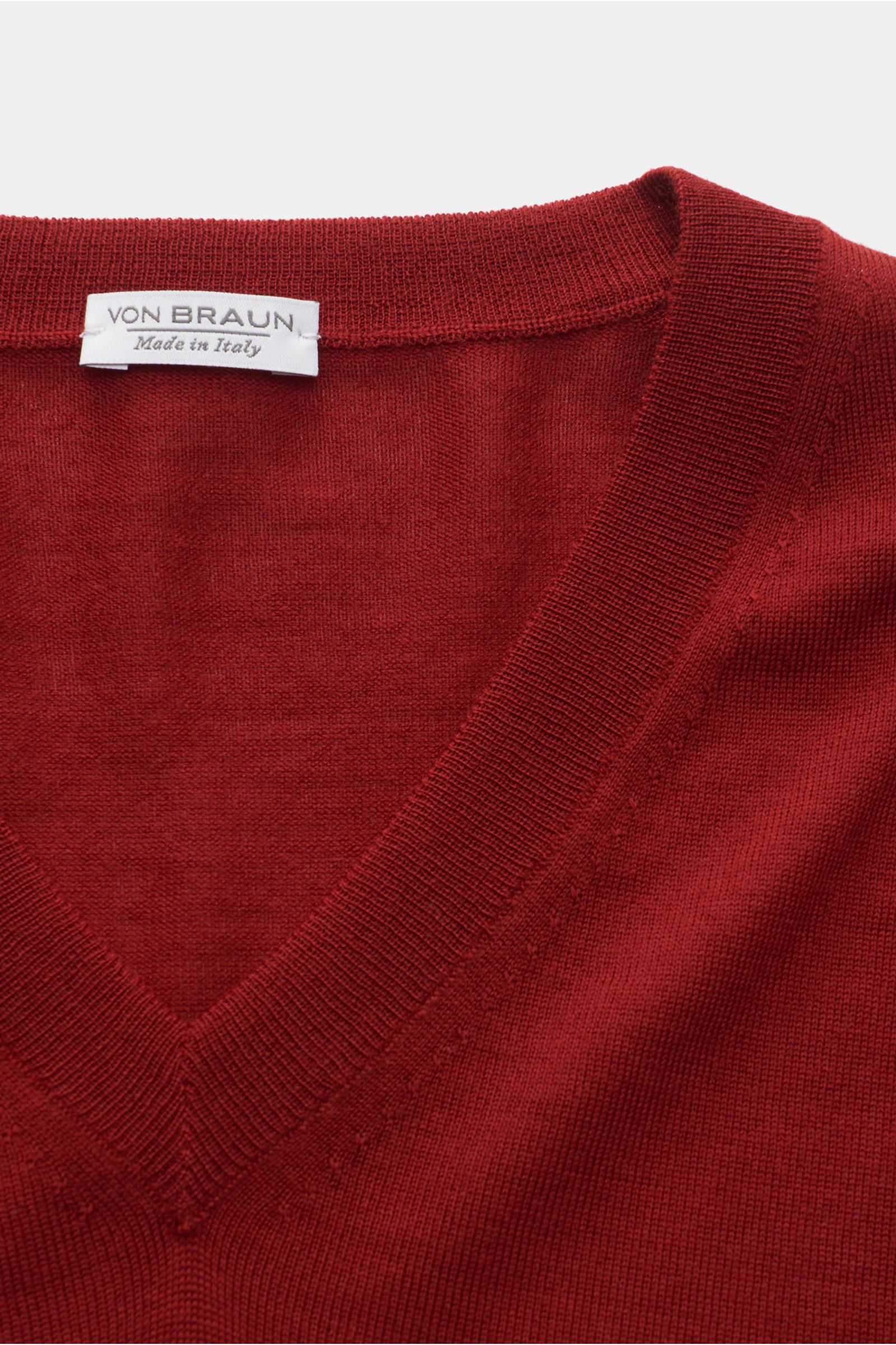 von Braun Feinstrick V-Neck Pullover rot