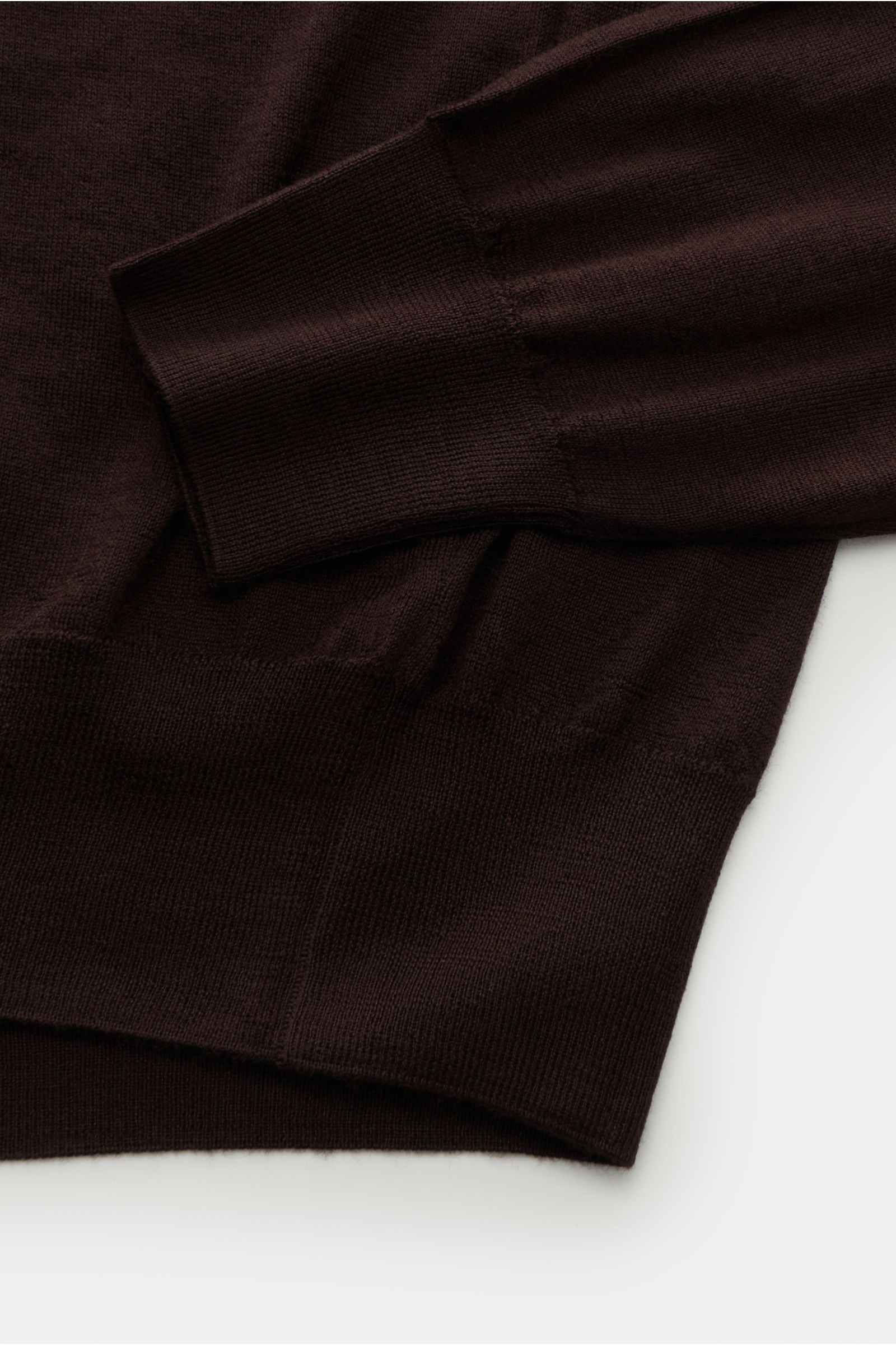 Fedeli Feinstrick V-Neck Pullover dunkelbraun