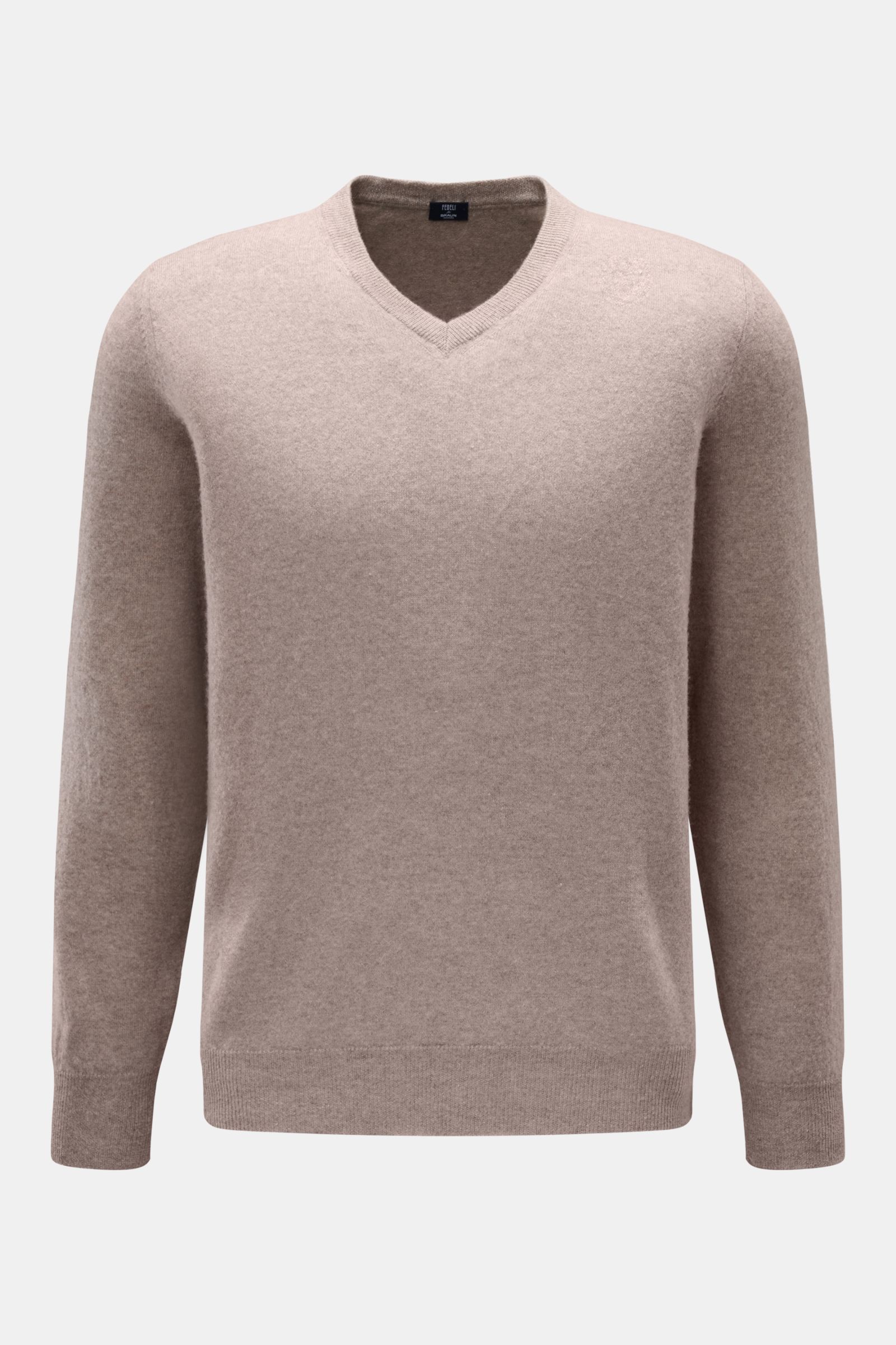 Fedeli V-Neck Pullover taupe meliert