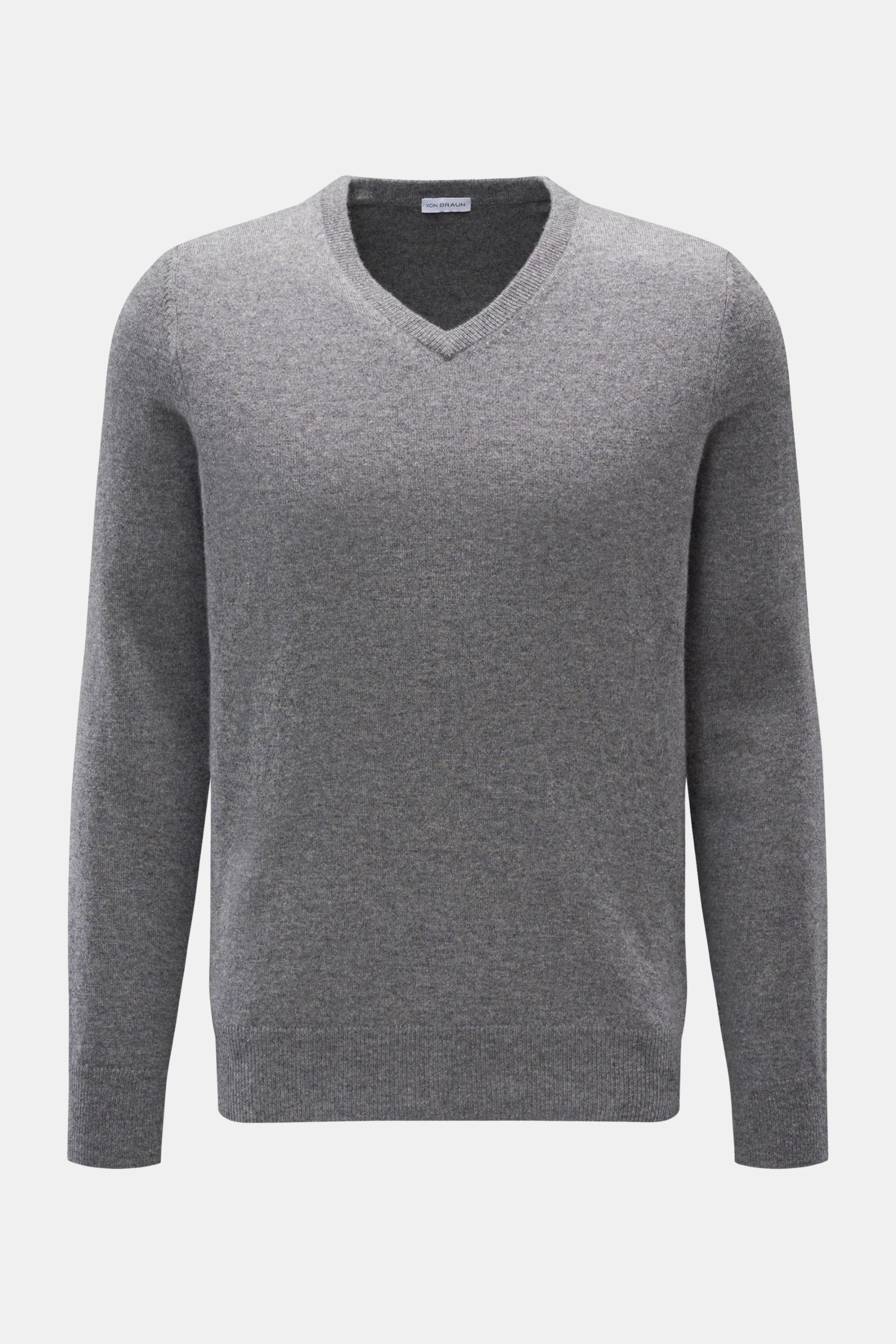 von Braun Cashmere V-Neck Pullover grau meliert