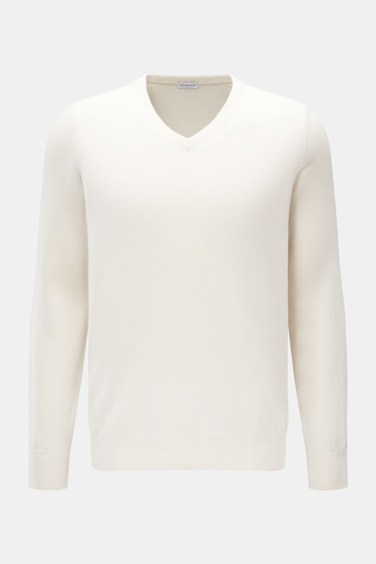 V neck cream jumper cheap
