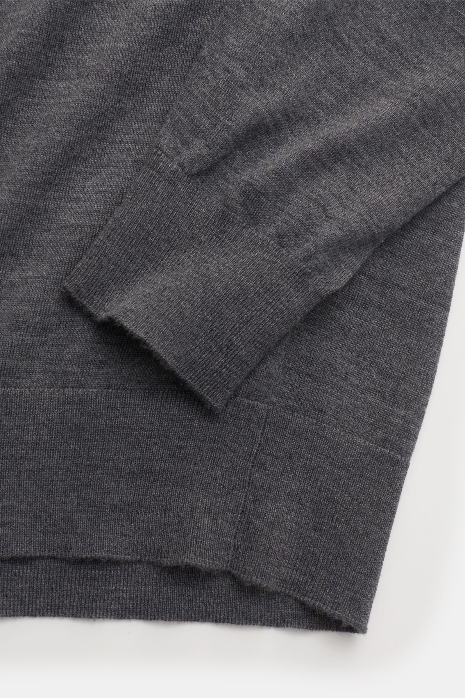 von Braun Merino V-Neck Pullover dunkelgrau meliert