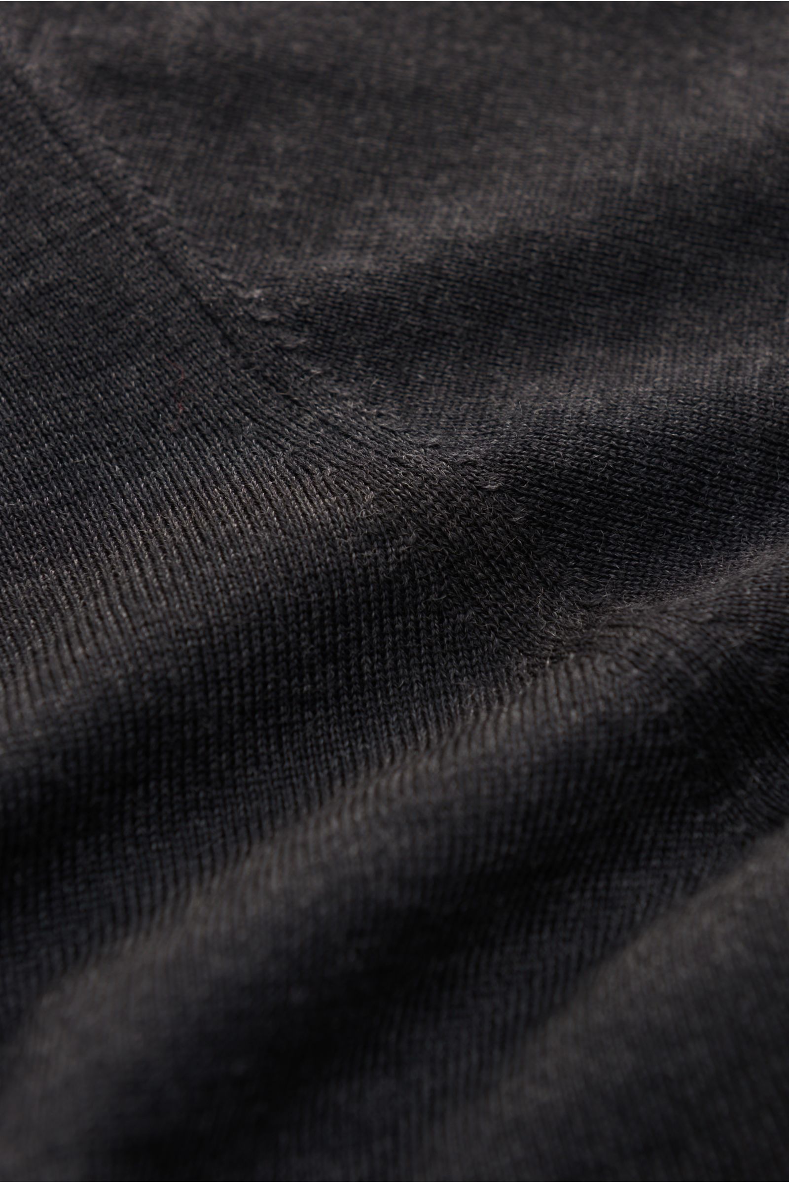 Filippo de Laurentiis Merino Feinstrick V-Neck Pullover dunkelgrau meliert