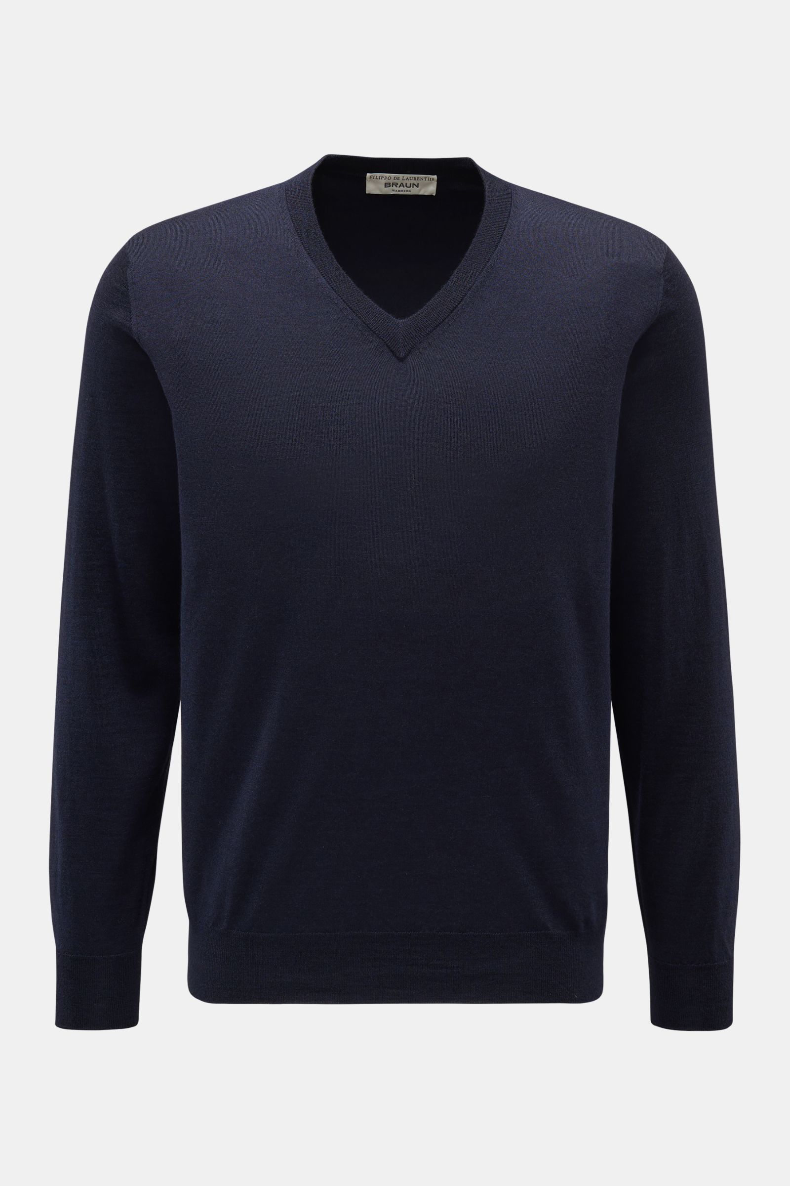 Filippo de Laurentiis Feinstrick-V-Neck Pullover navy
