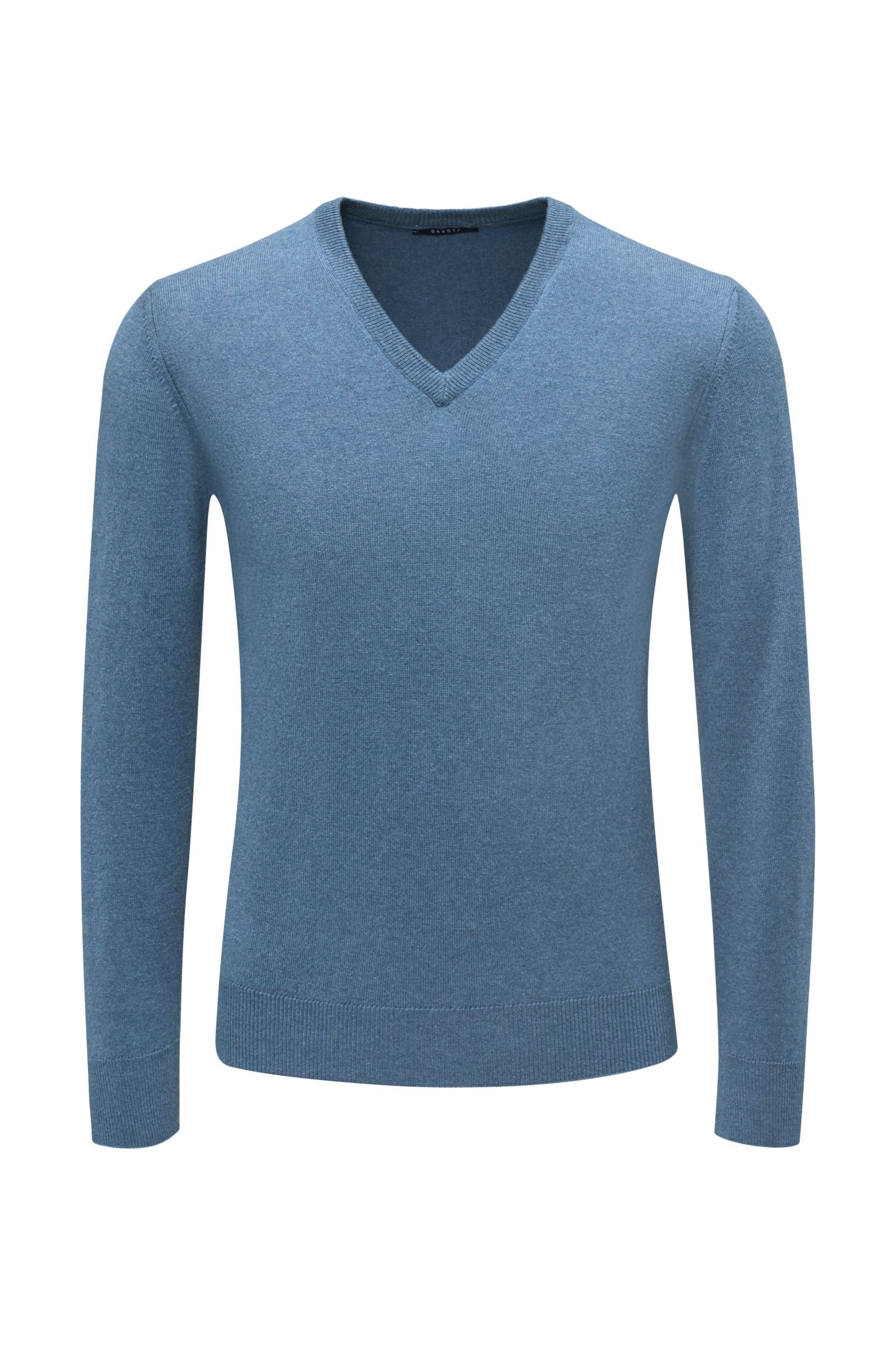 Cashmere V-Neck Pullover graublau