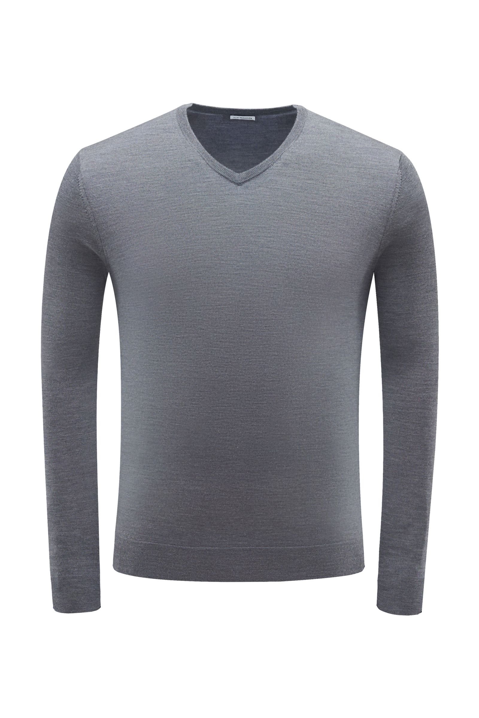 Merino V-neck jumper grey