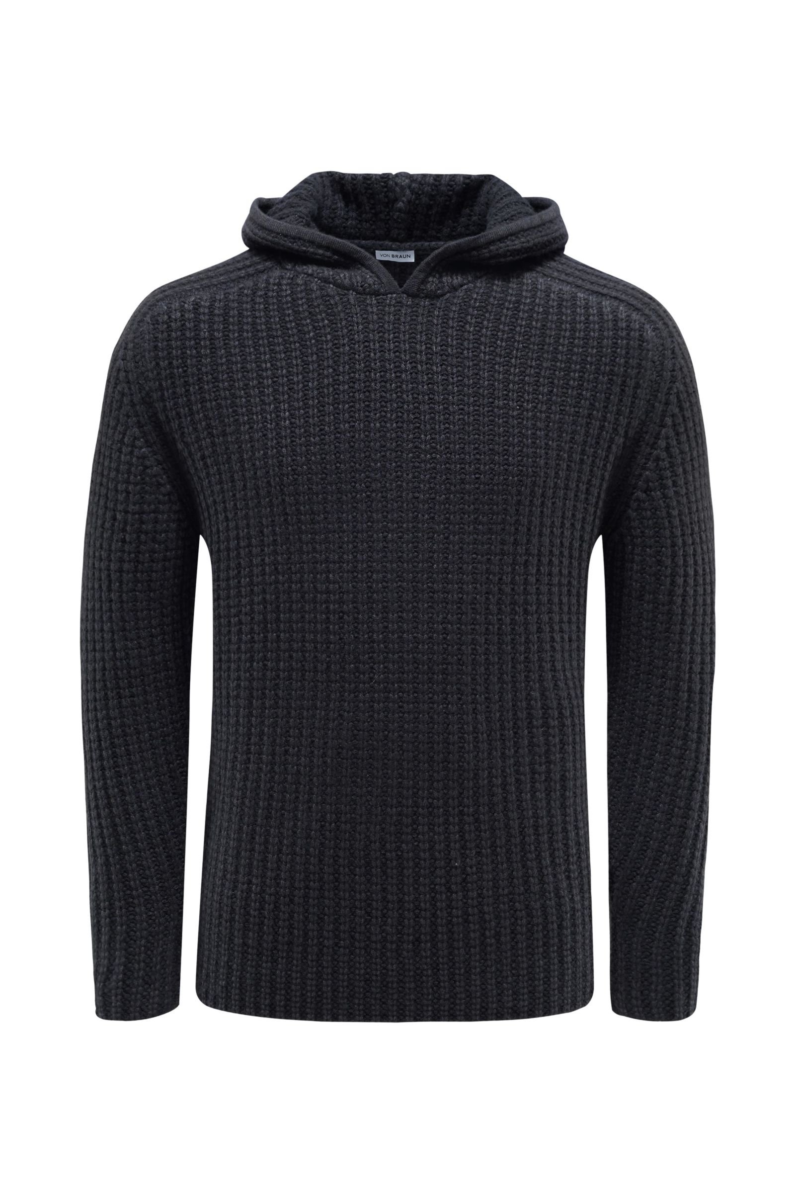 Cashmere hooded jumper anthracite